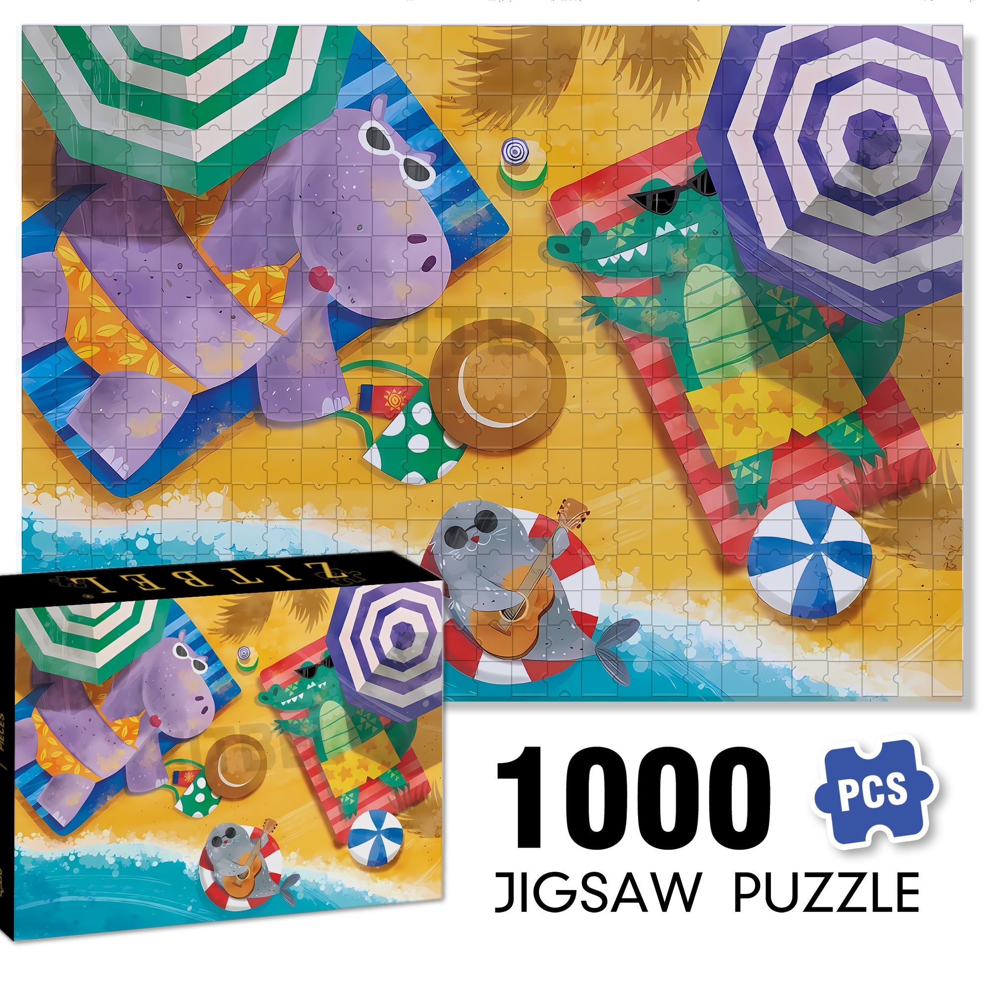Bask 500pcs/1000pcs Jigsaw Puzzle, Scratch-Resistant, Interactive Family Game & Brain-Boosting DIY Decor, Perfect for Halloween, Christmas & New Year Gifts, Family Puzzle Game