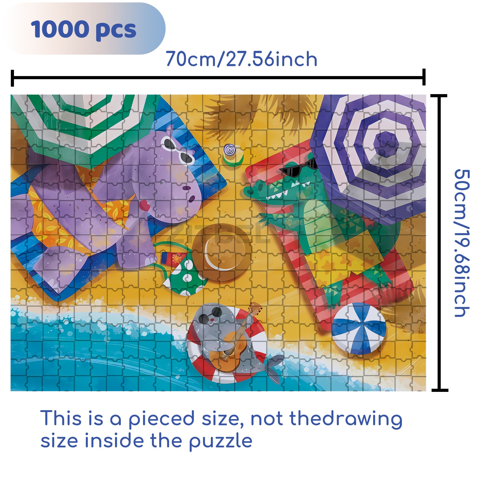 Bask 500pcs/1000pcs Jigsaw Puzzle, Scratch-Resistant, Interactive Family Game & Brain-Boosting DIY Decor, Perfect for Halloween, Christmas & New Year Gifts, Family Puzzle Game