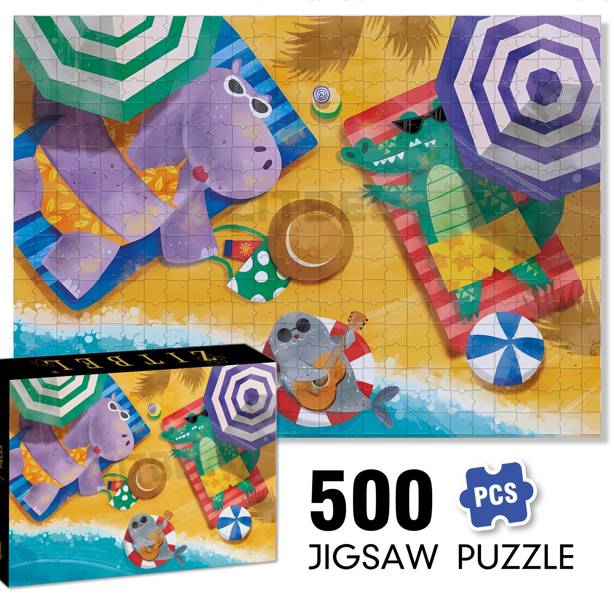 Bask 500pcs/1000pcs Jigsaw Puzzle, Scratch-Resistant, Interactive Family Game & Brain-Boosting DIY Decor, Perfect for Halloween, Christmas & New Year Gifts, Family Puzzle Game