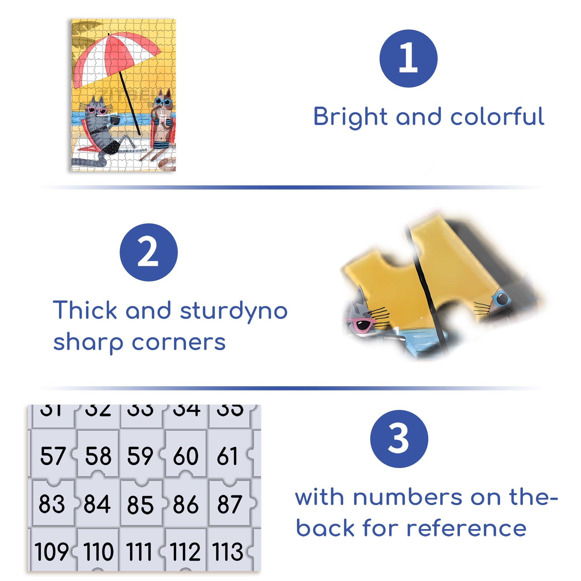 Beach Umbrella 500pcs/1000pcs Jigsaw Puzzle, Scratch-Resistant, Interactive Family Game & Brain-Boosting DIY Decor, Perfect for Halloween, Christmas & New Year Gifts, Family Puzzle Game