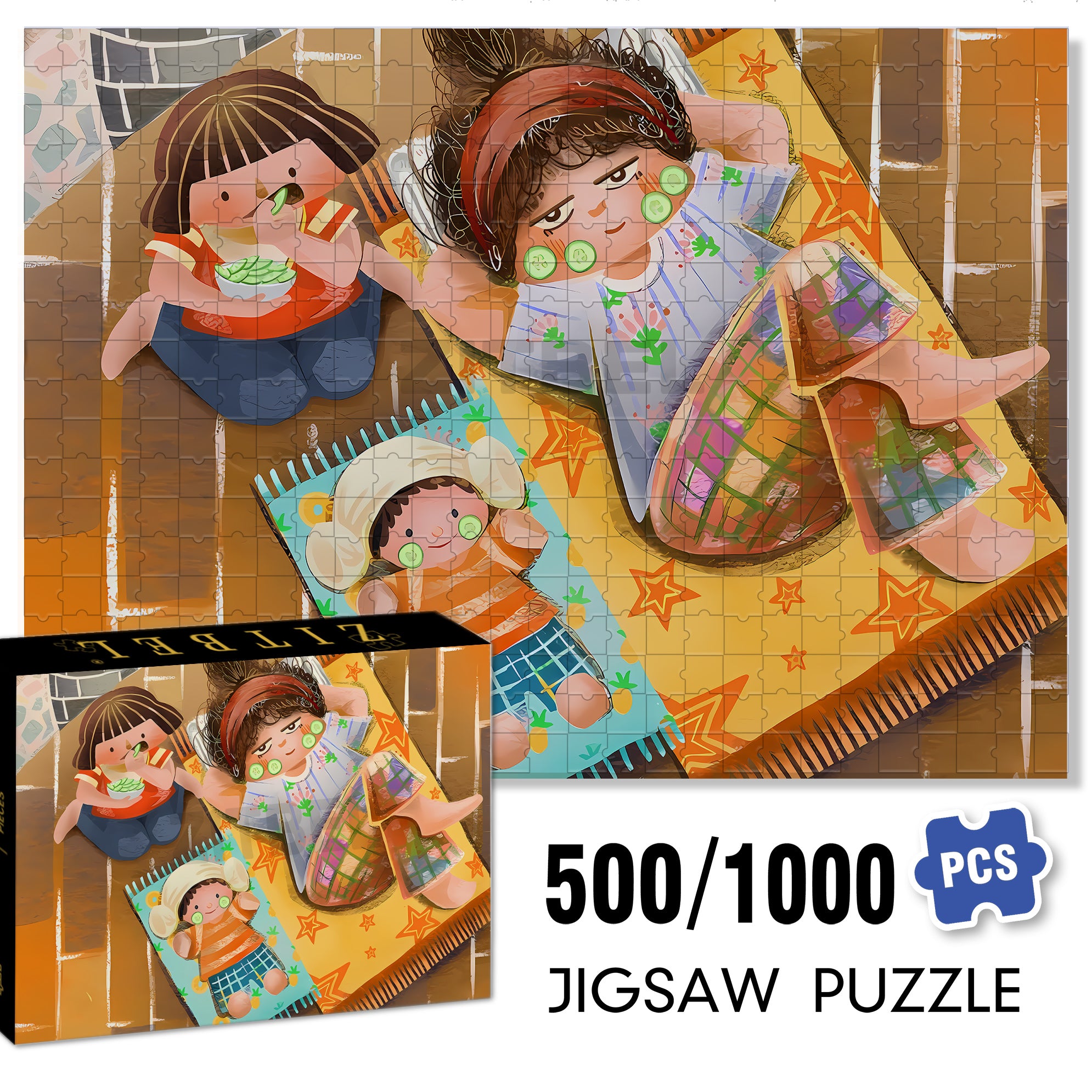 Beautician 500pcs/1000pcs Jigsaw Puzzle, Scratch-Resistant, Interactive Family Game & Brain-Boosting DIY Decor, Perfect for Halloween, Christmas & New Year Gifts, Family Puzzle Game