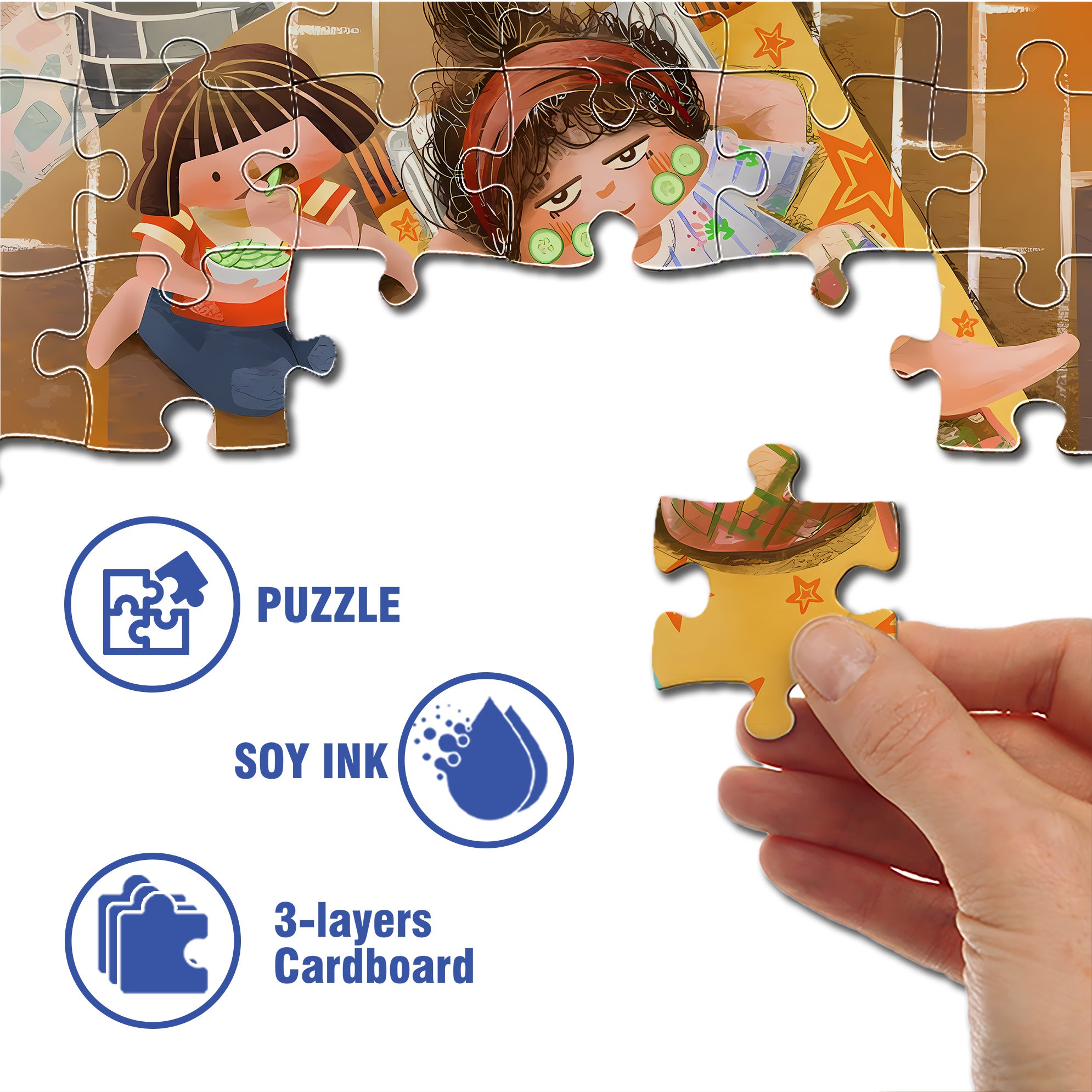 Beautician 500pcs/1000pcs Jigsaw Puzzle, Scratch-Resistant, Interactive Family Game & Brain-Boosting DIY Decor, Perfect for Halloween, Christmas & New Year Gifts, Family Puzzle Game