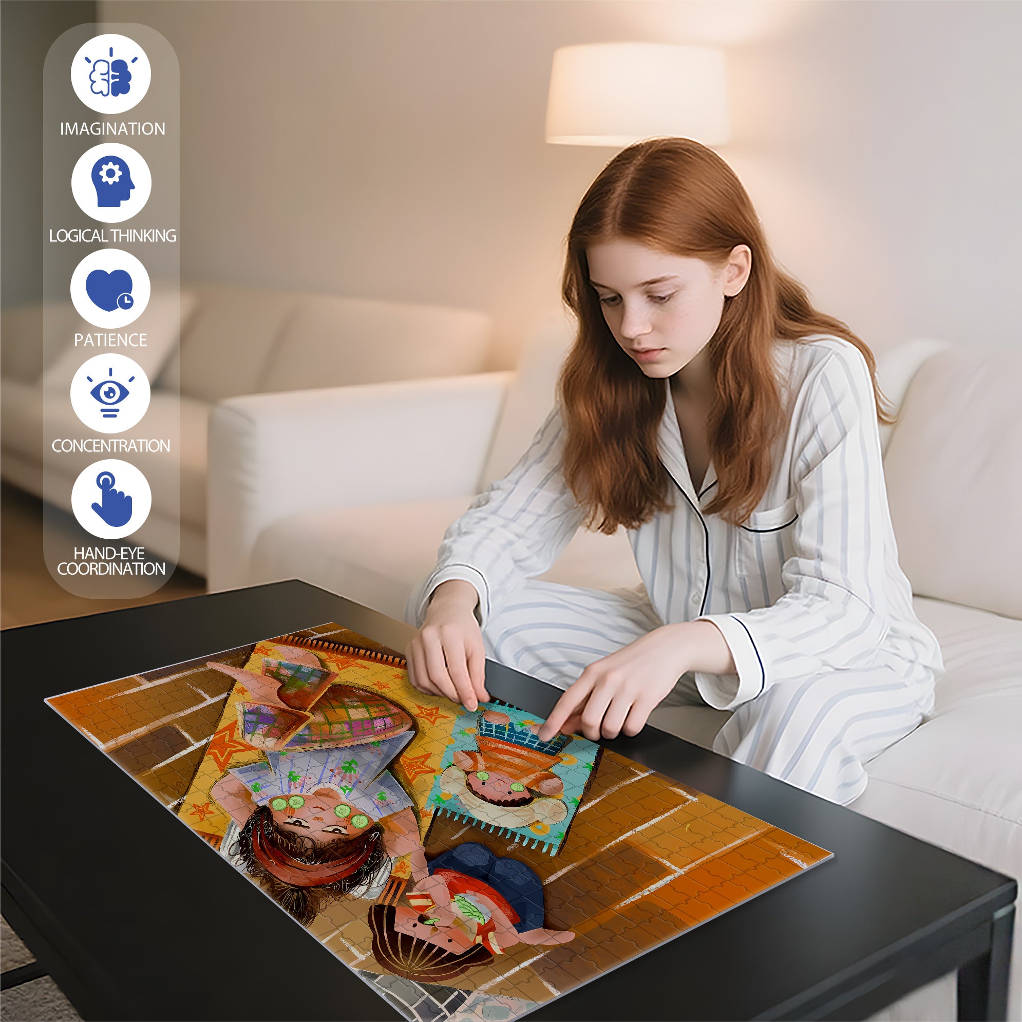 Beautician 500pcs/1000pcs Jigsaw Puzzle, Scratch-Resistant, Interactive Family Game & Brain-Boosting DIY Decor, Perfect for Halloween, Christmas & New Year Gifts, Family Puzzle Game