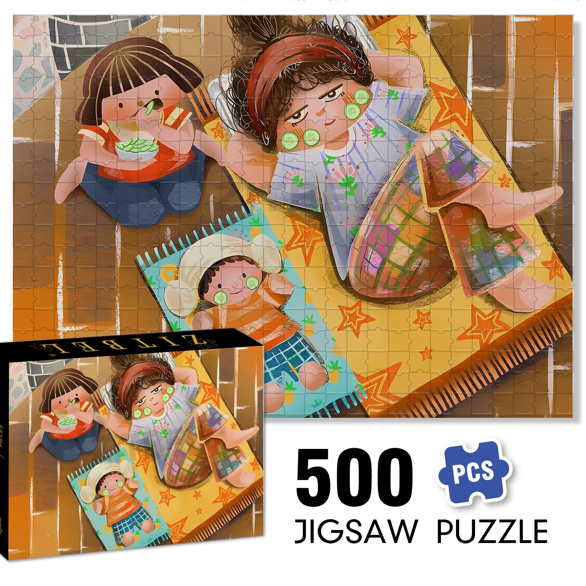 Beautician 500pcs/1000pcs Jigsaw Puzzle, Scratch-Resistant, Interactive Family Game & Brain-Boosting DIY Decor, Perfect for Halloween, Christmas & New Year Gifts, Family Puzzle Game
