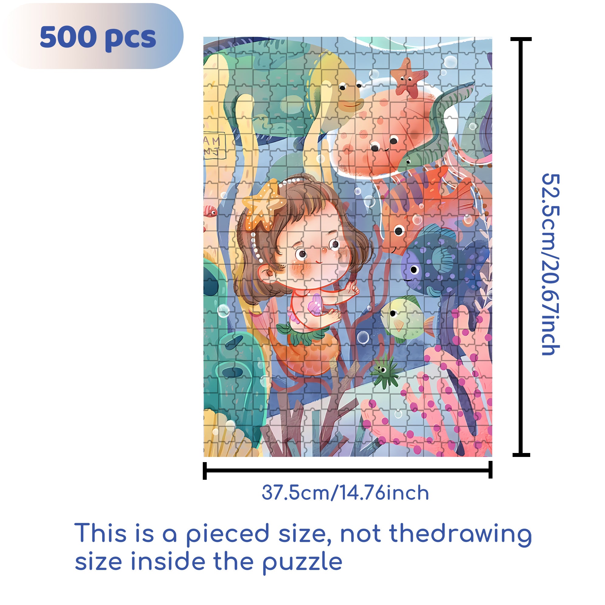 Beautiful Coral 500pcs/1000pcs Jigsaw Puzzle, Scratch-Resistant, Interactive Family Game & Brain-Boosting DIY Decor, Perfect for Halloween, Christmas & New Year Gifts, Family Puzzle Game