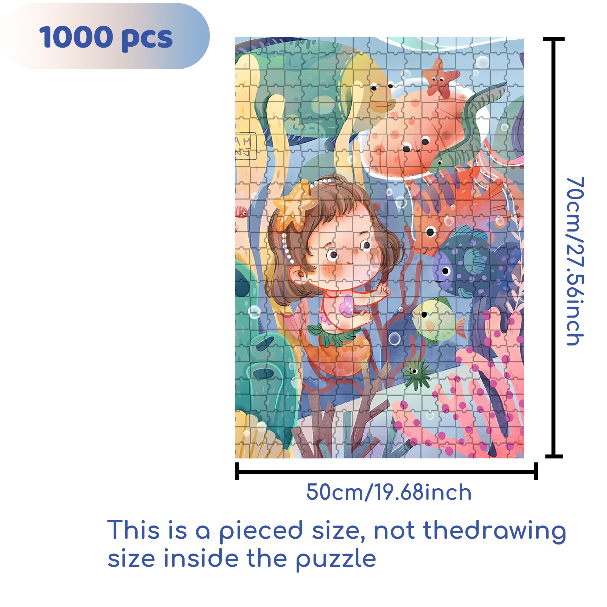 Beautiful Coral 500pcs/1000pcs Jigsaw Puzzle, Scratch-Resistant, Interactive Family Game & Brain-Boosting DIY Decor, Perfect for Halloween, Christmas & New Year Gifts, Family Puzzle Game