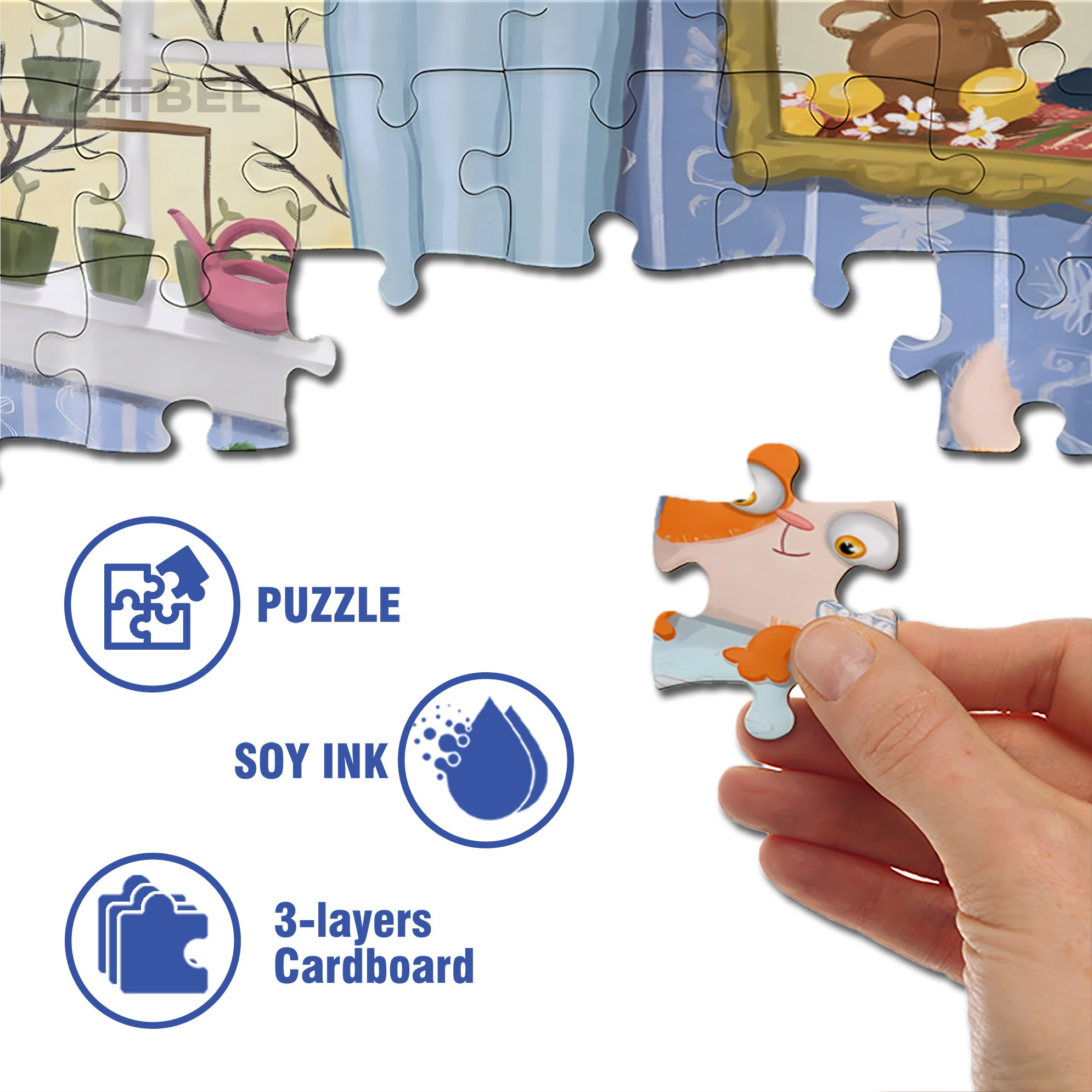 Big Pancake 500pcs/1000pcs Jigsaw Puzzle, Scratch-Resistant, Interactive Family Game & Brain-Boosting DIY Decor, Perfect for Halloween, Christmas & New Year Gifts, Family Puzzle Game