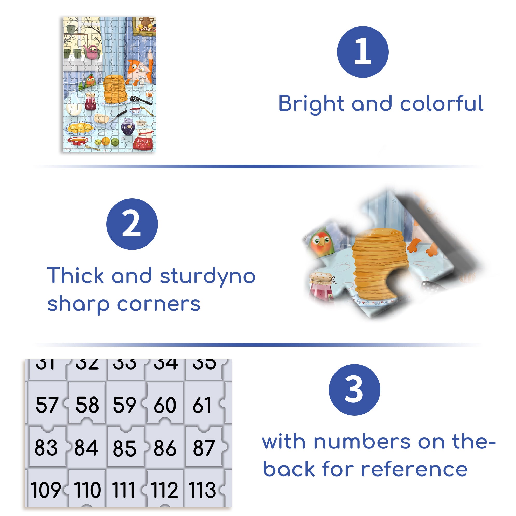 Big Pancake 500pcs/1000pcs Jigsaw Puzzle, Scratch-Resistant, Interactive Family Game & Brain-Boosting DIY Decor, Perfect for Halloween, Christmas & New Year Gifts, Family Puzzle Game