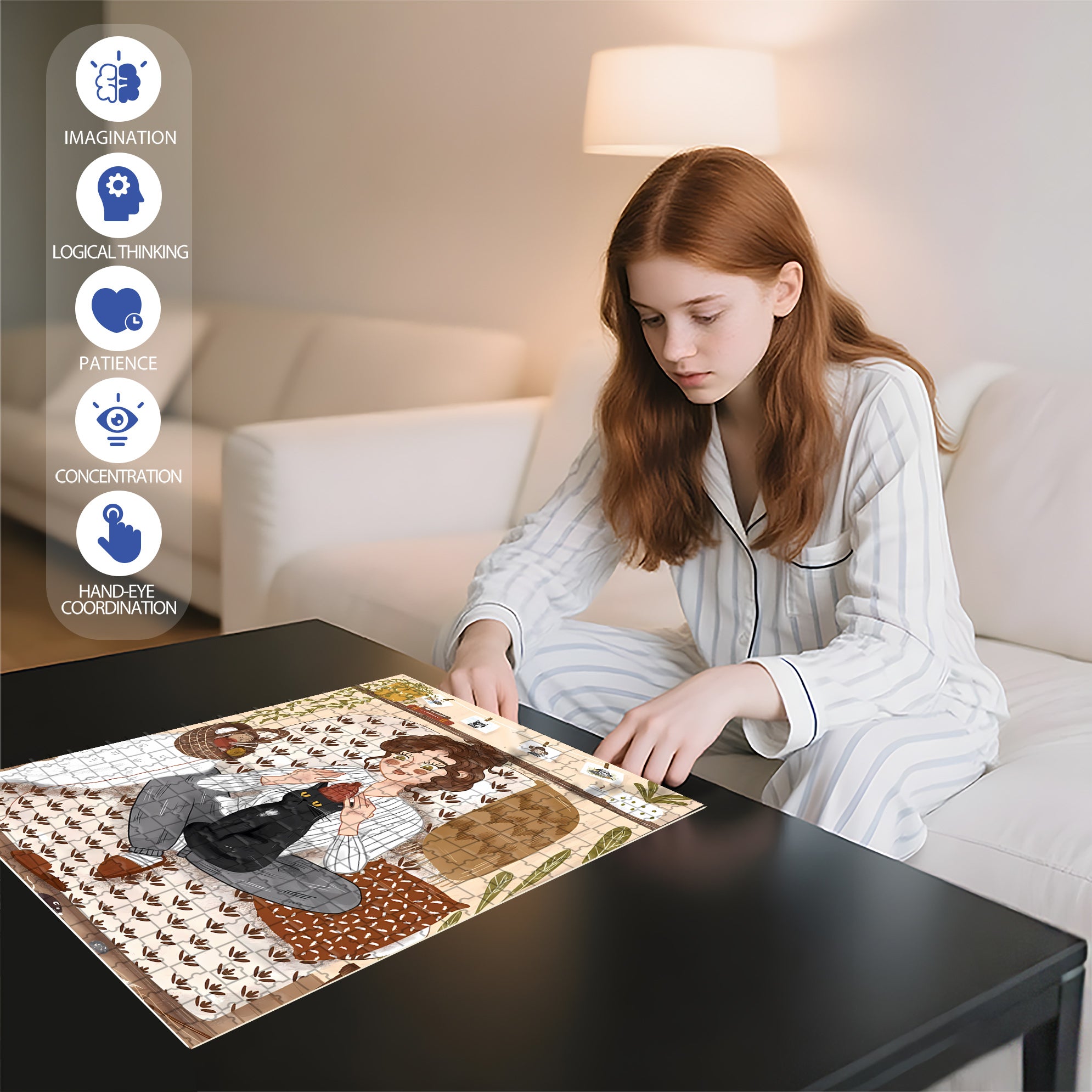 Crocheter 500pcs/1000pcs Jigsaw Puzzle, Scratch-Resistant, Interactive Family Game & Brain-Boosting DIY Decor, Perfect for Halloween, Christmas & New Year Gifts, Family Puzzle Game