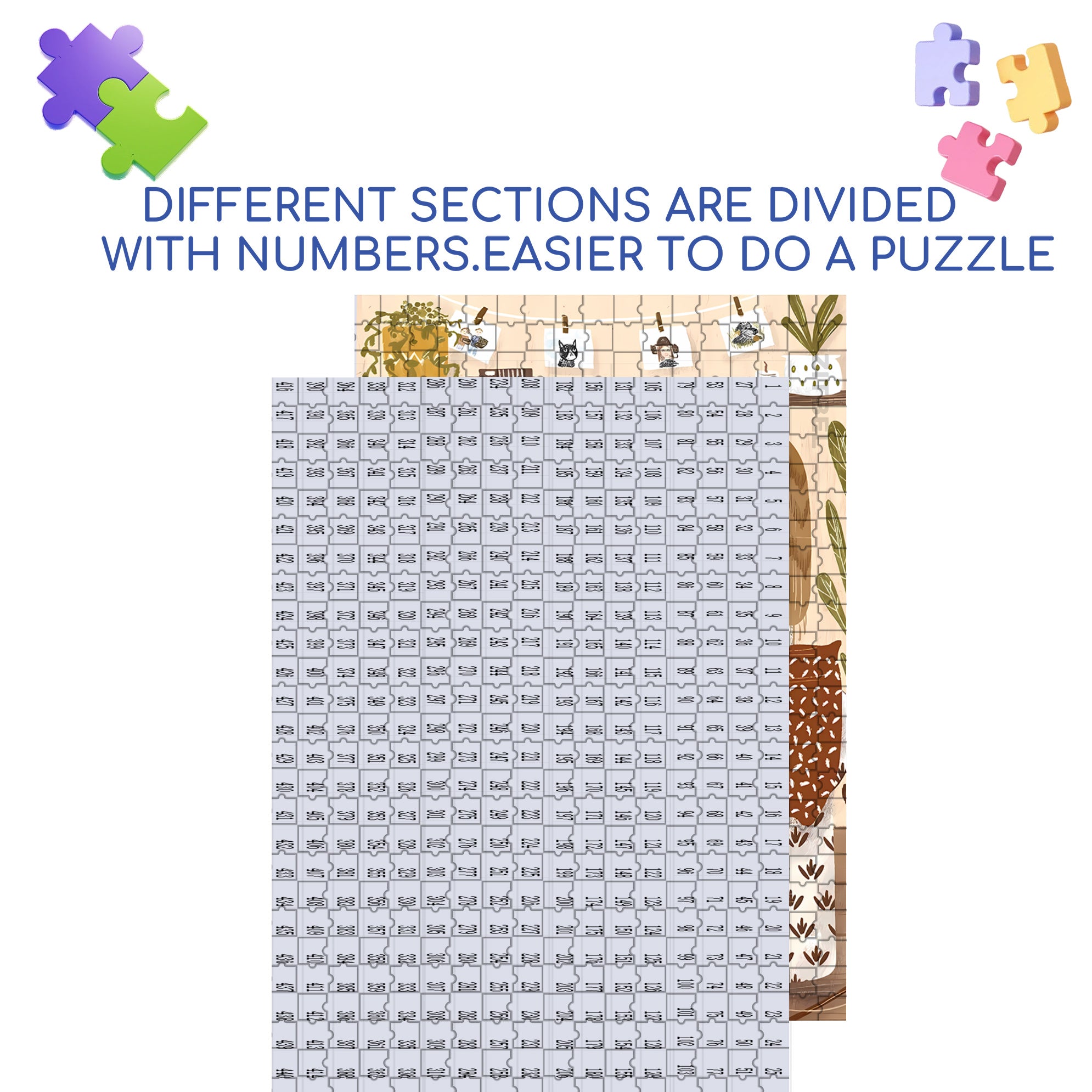 Crocheter 500pcs/1000pcs Jigsaw Puzzle, Scratch-Resistant, Interactive Family Game & Brain-Boosting DIY Decor, Perfect for Halloween, Christmas & New Year Gifts, Family Puzzle Game