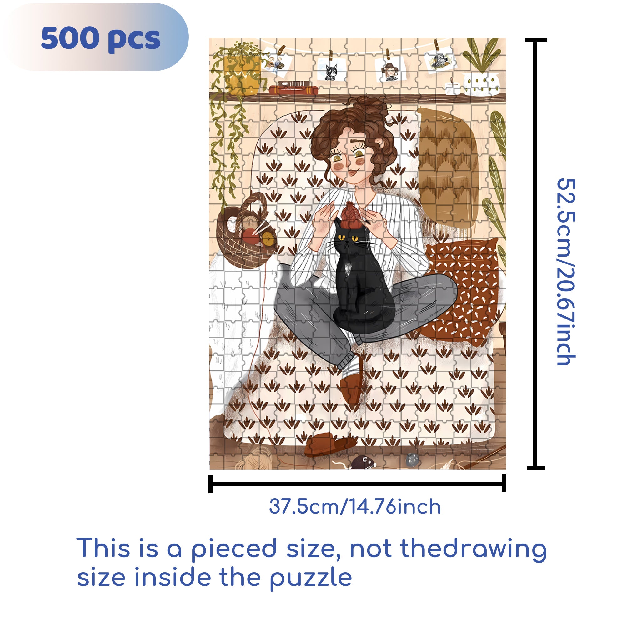 Crocheter 500pcs/1000pcs Jigsaw Puzzle, Scratch-Resistant, Interactive Family Game & Brain-Boosting DIY Decor, Perfect for Halloween, Christmas & New Year Gifts, Family Puzzle Game