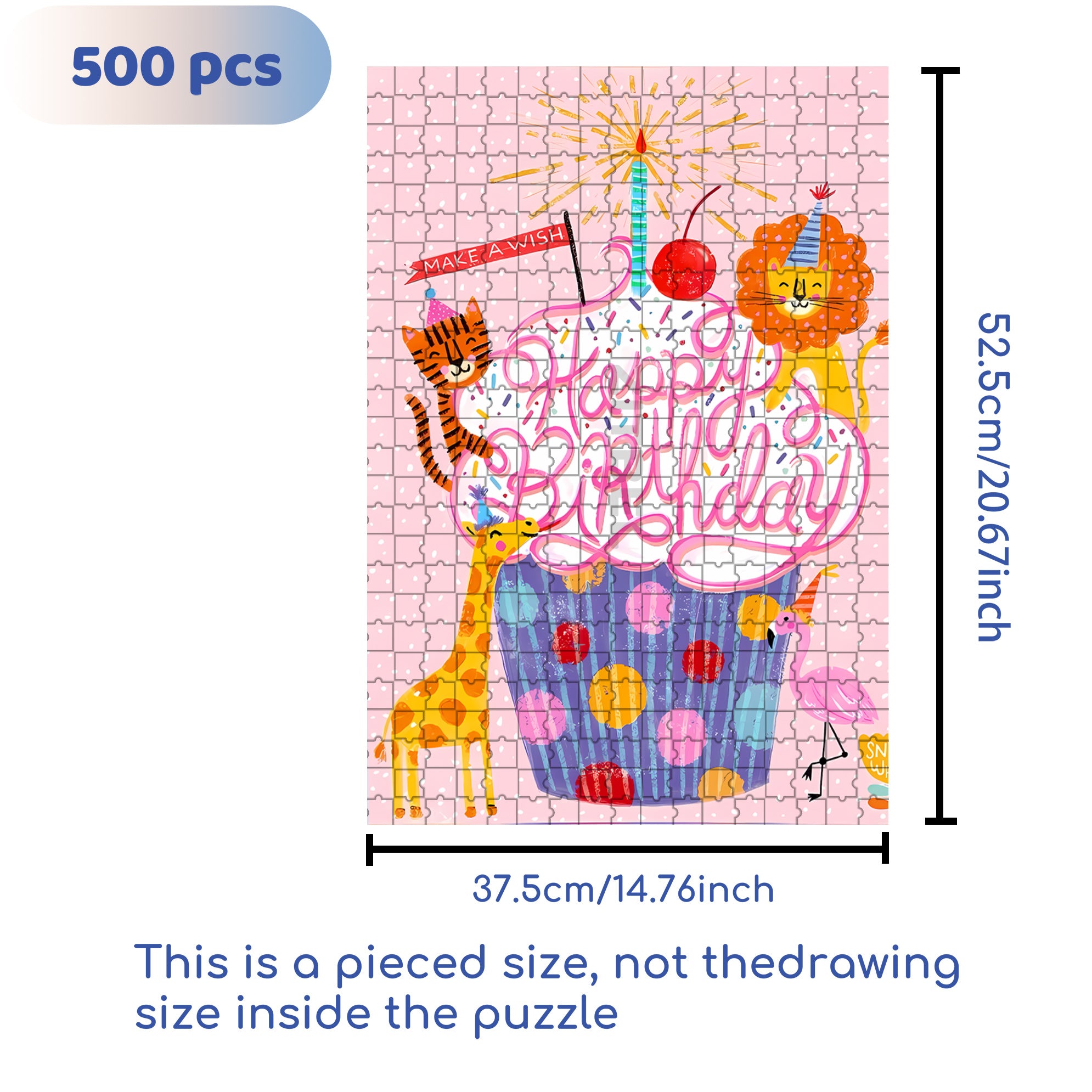 Cup Cake 500pcs/1000pcs Jigsaw Puzzle, Scratch-Resistant, Interactive Family Game & Brain-Boosting DIY Decor, Perfect for Halloween, Christmas & New Year Gifts, Family Puzzle Game