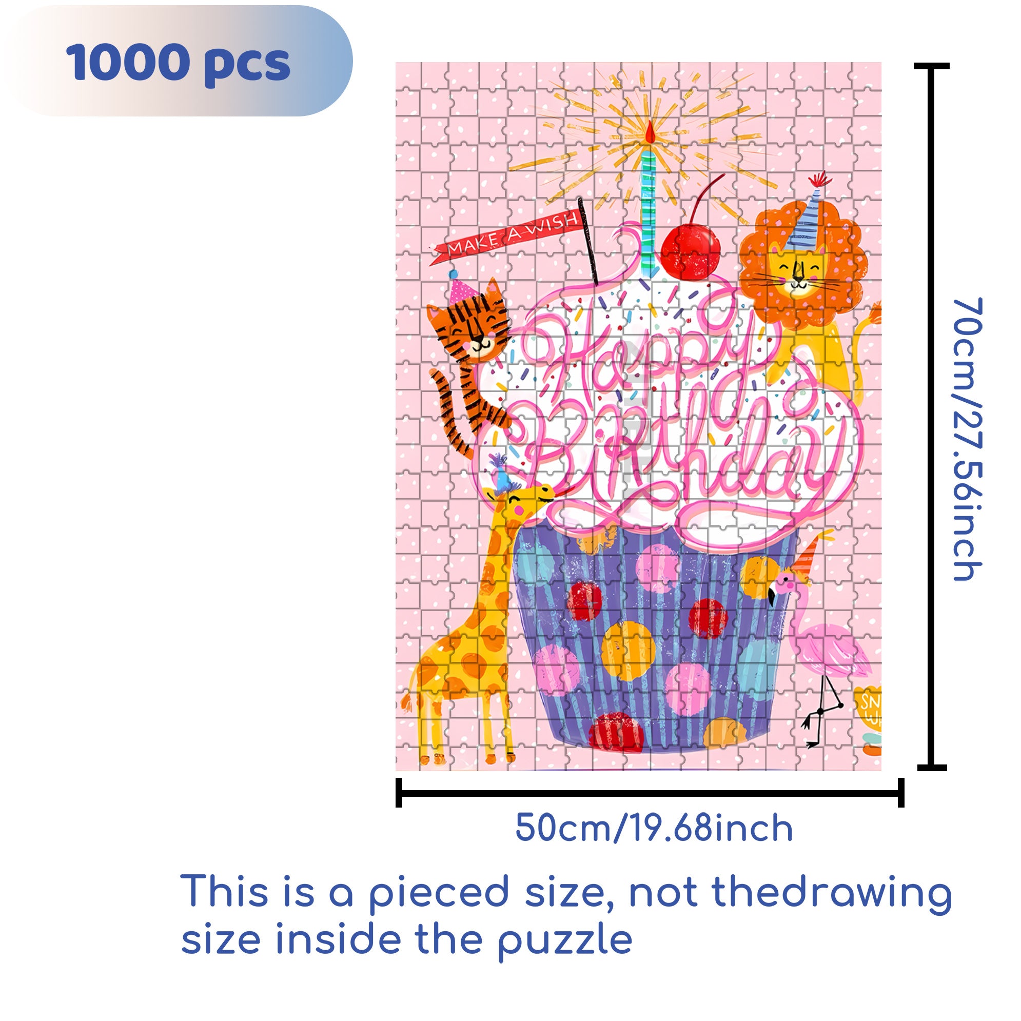 Cup Cake 500pcs/1000pcs Jigsaw Puzzle, Scratch-Resistant, Interactive Family Game & Brain-Boosting DIY Decor, Perfect for Halloween, Christmas & New Year Gifts, Family Puzzle Game