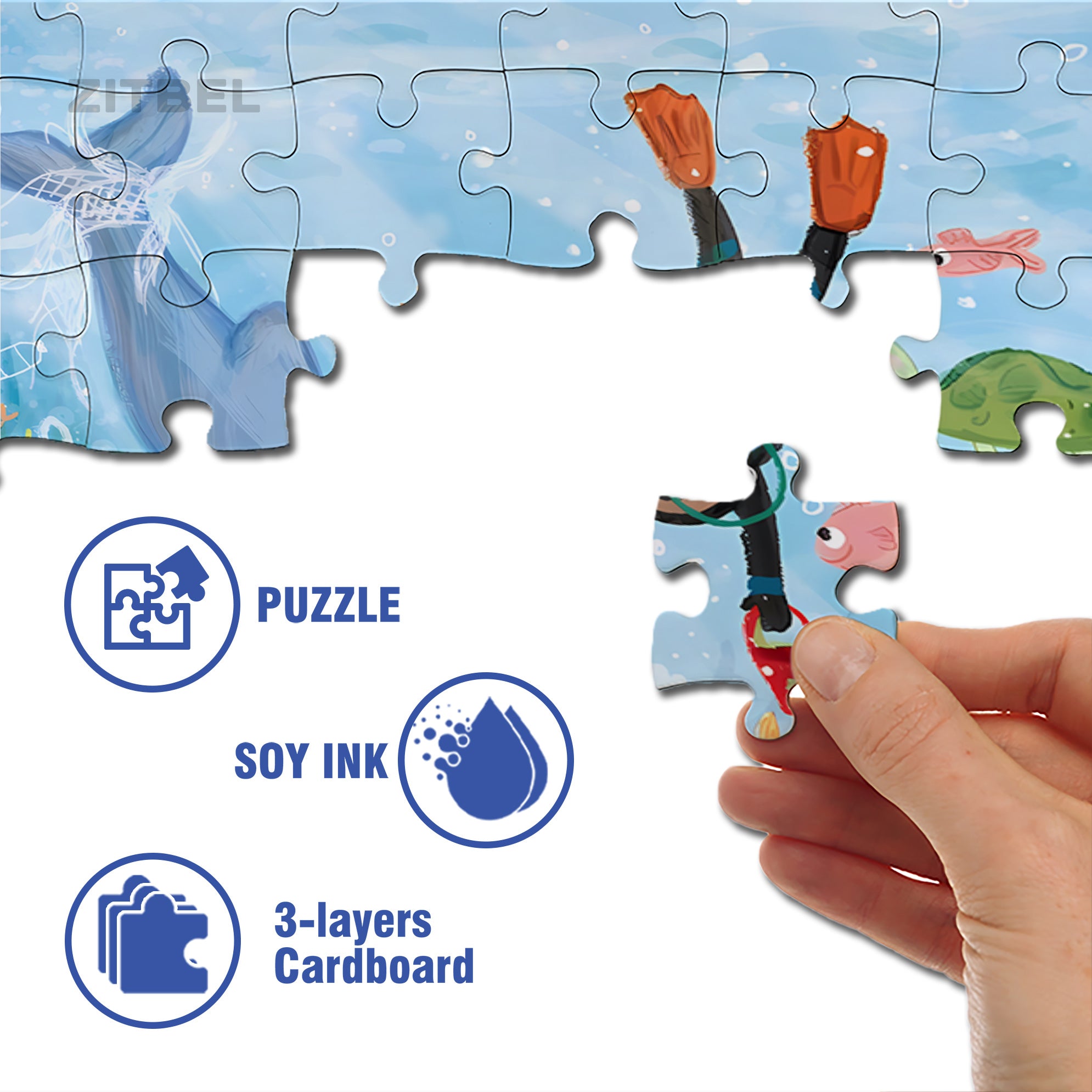 Diver 500pcs/1000pcs Jigsaw Puzzle, Scratch-Resistant, Interactive Family Game & Brain-Boosting DIY Decor, Perfect for Halloween, Christmas & New Year Gifts, Family Puzzle Game