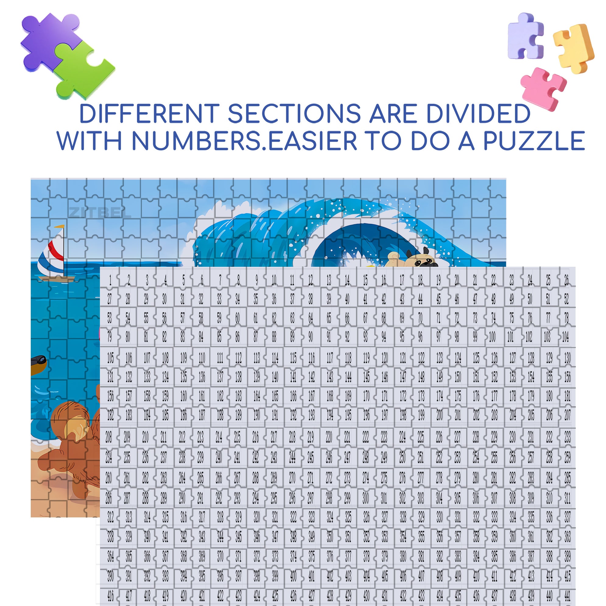 Dog Beach Trip 500pcs/1000pcs Jigsaw Puzzle, Scratch-Resistant, Interactive Family Game & Brain-Boosting DIY Decor, Perfect for Halloween, Christmas & New Year Gifts, Family Puzzle Game