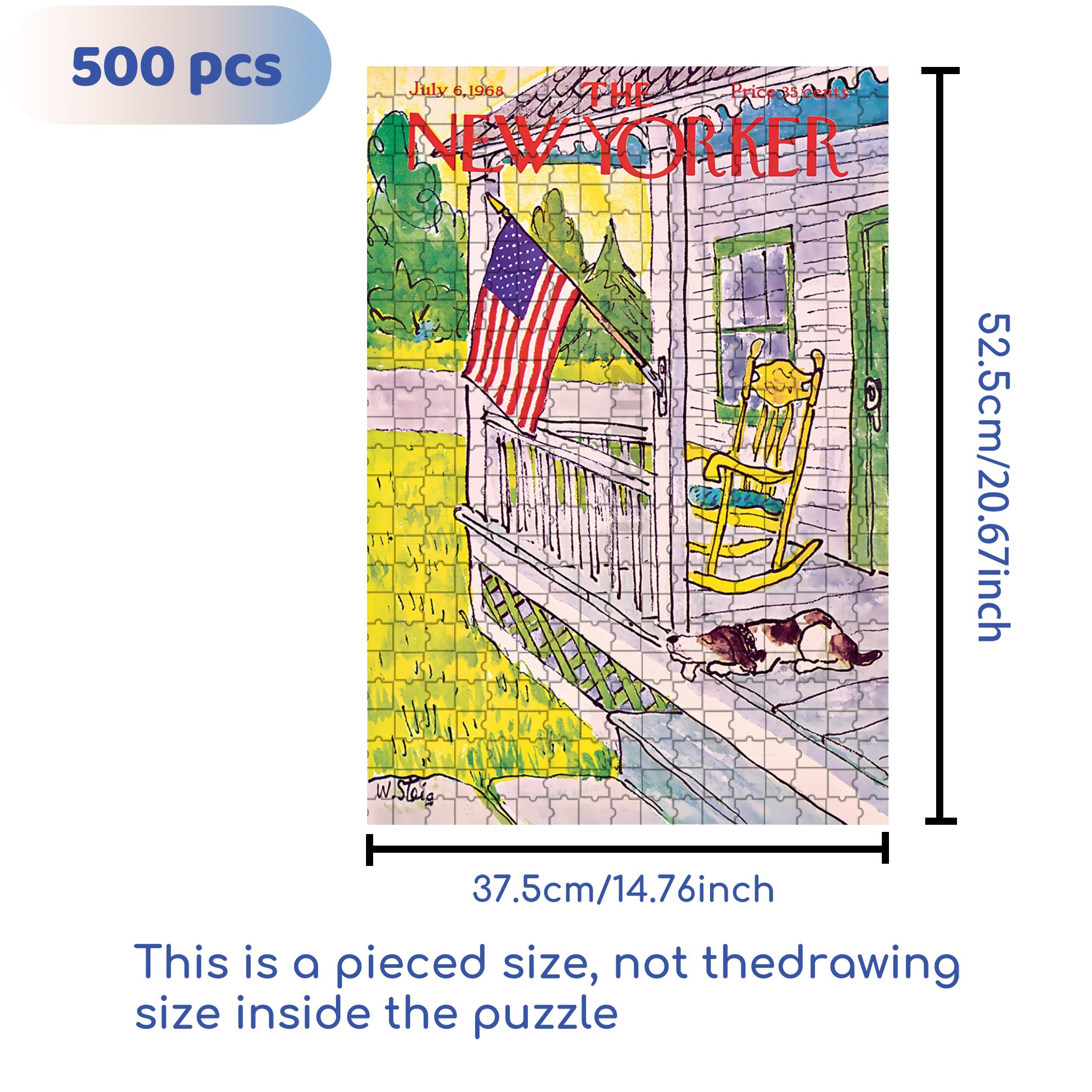 Dog on Porch Mini 500pcs/1000pcs Jigsaw Puzzle, Scratch-Resistant, Interactive Family Game & Brain-Boosting DIY Decor, Perfect for Halloween, Christmas & New Year Gifts, Family Puzzle Game