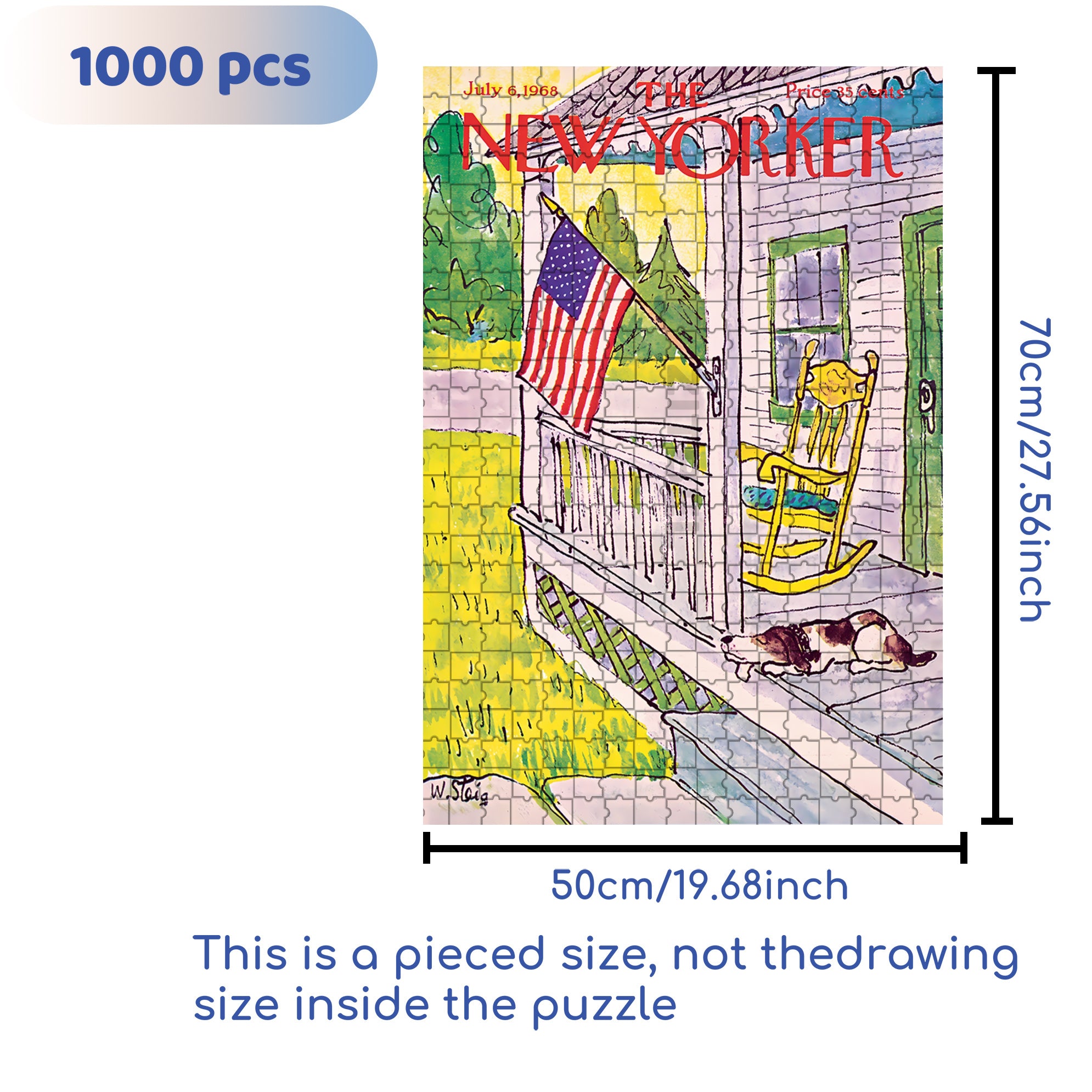 Dog on Porch Mini 500pcs/1000pcs Jigsaw Puzzle, Scratch-Resistant, Interactive Family Game & Brain-Boosting DIY Decor, Perfect for Halloween, Christmas & New Year Gifts, Family Puzzle Game