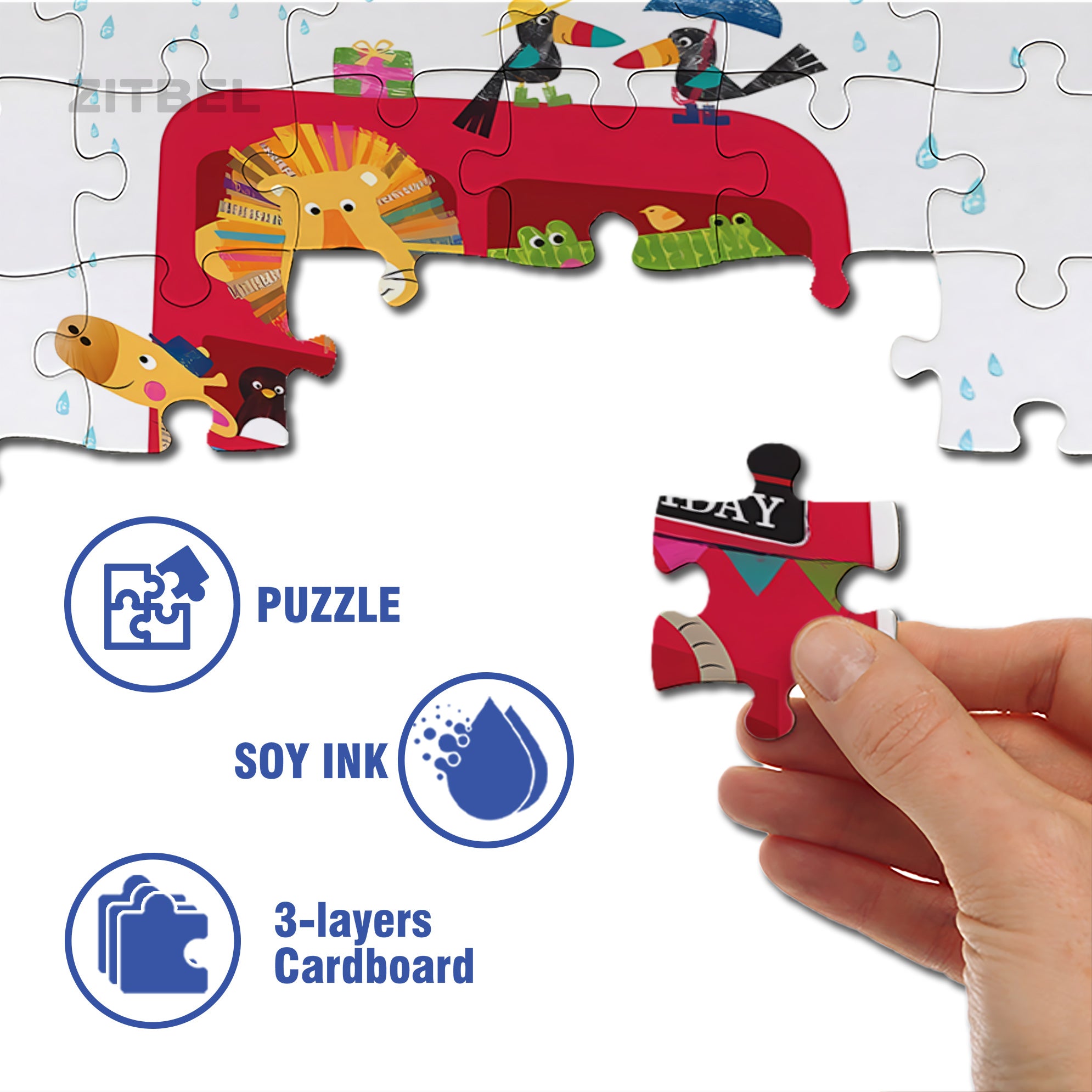 Double-Decker Bus 500pcs/1000pcs Jigsaw Puzzle, Scratch-Resistant, Interactive Family Game & Brain-Boosting DIY Decor, Perfect for Halloween, Christmas & New Year Gifts, Family Puzzle Game