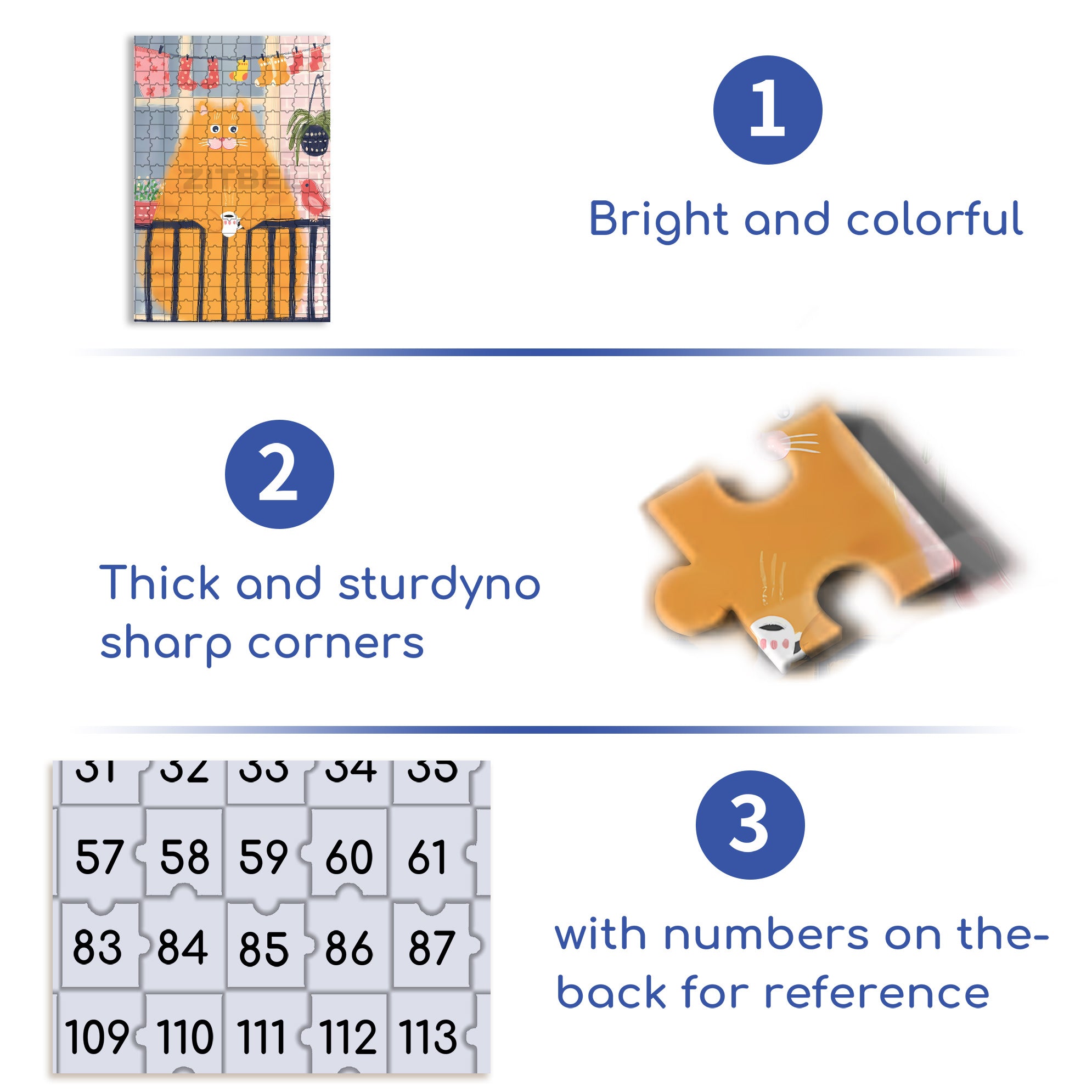 Fat Orange Cat 500pcs/1000pcs Jigsaw Puzzle, Scratch-Resistant, Interactive Family Game & Brain-Boosting DIY Decor, Perfect for Halloween, Christmas & New Year Gifts, Family Puzzle Game
