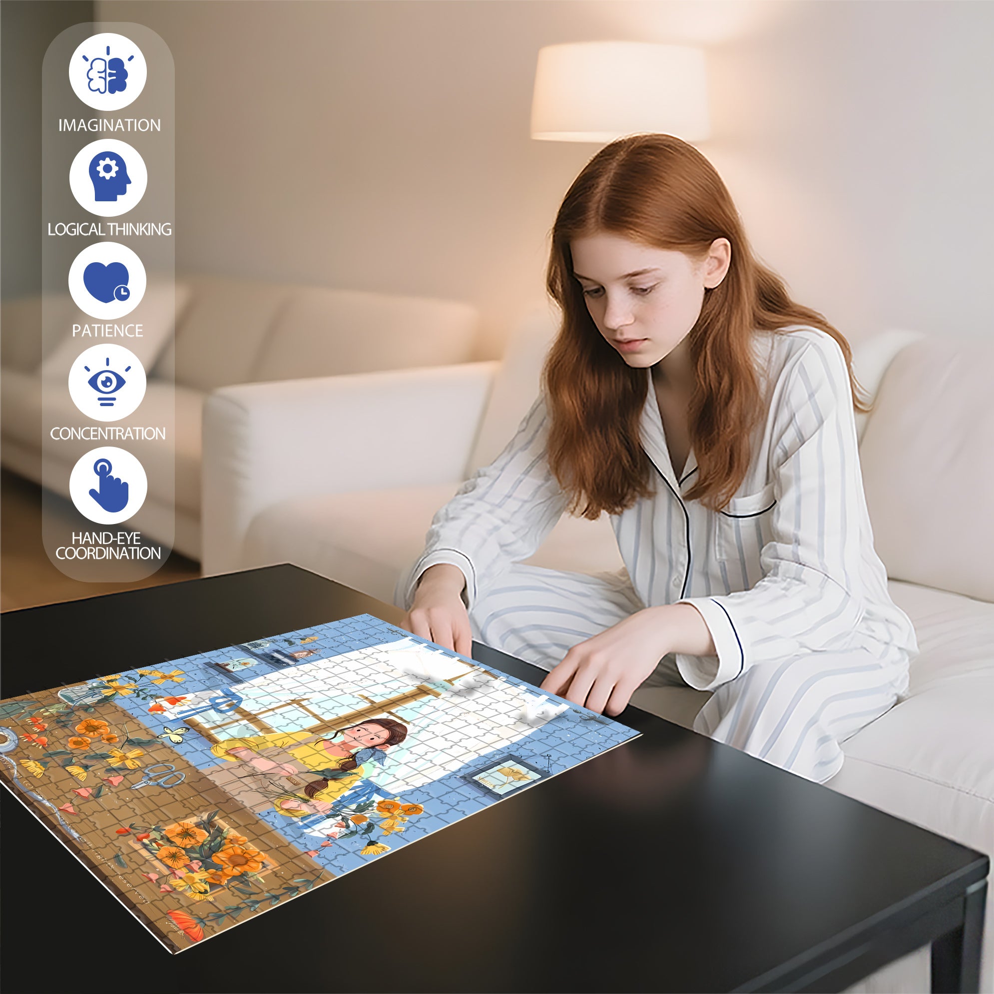 Florist 500pcs/1000pcs Jigsaw Puzzle, Scratch-Resistant, Interactive Family Game & Brain-Boosting DIY Decor, Perfect for Halloween, Christmas & New Year Gifts, Family Puzzle Game