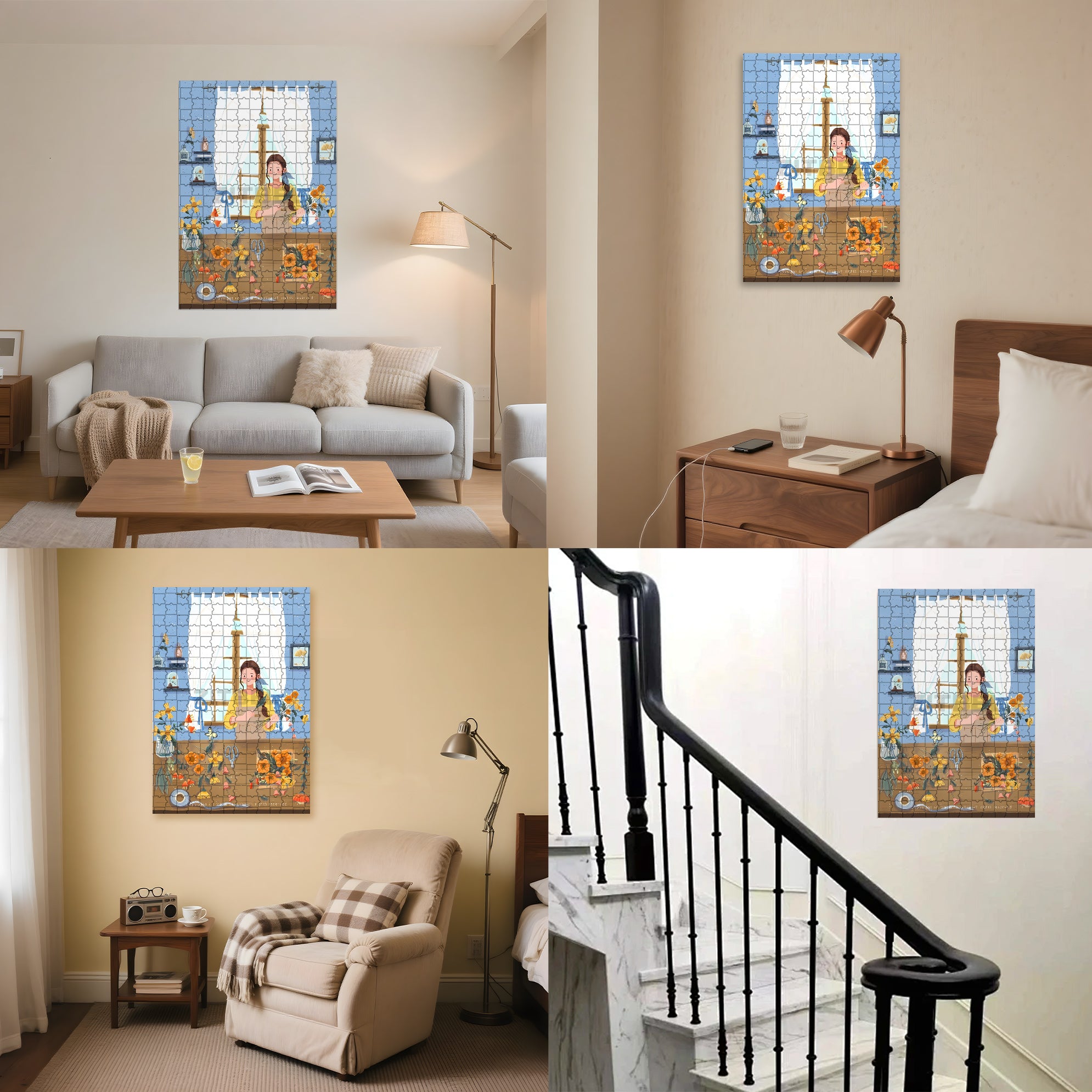 Florist 500pcs/1000pcs Jigsaw Puzzle, Scratch-Resistant, Interactive Family Game & Brain-Boosting DIY Decor, Perfect for Halloween, Christmas & New Year Gifts, Family Puzzle Game
