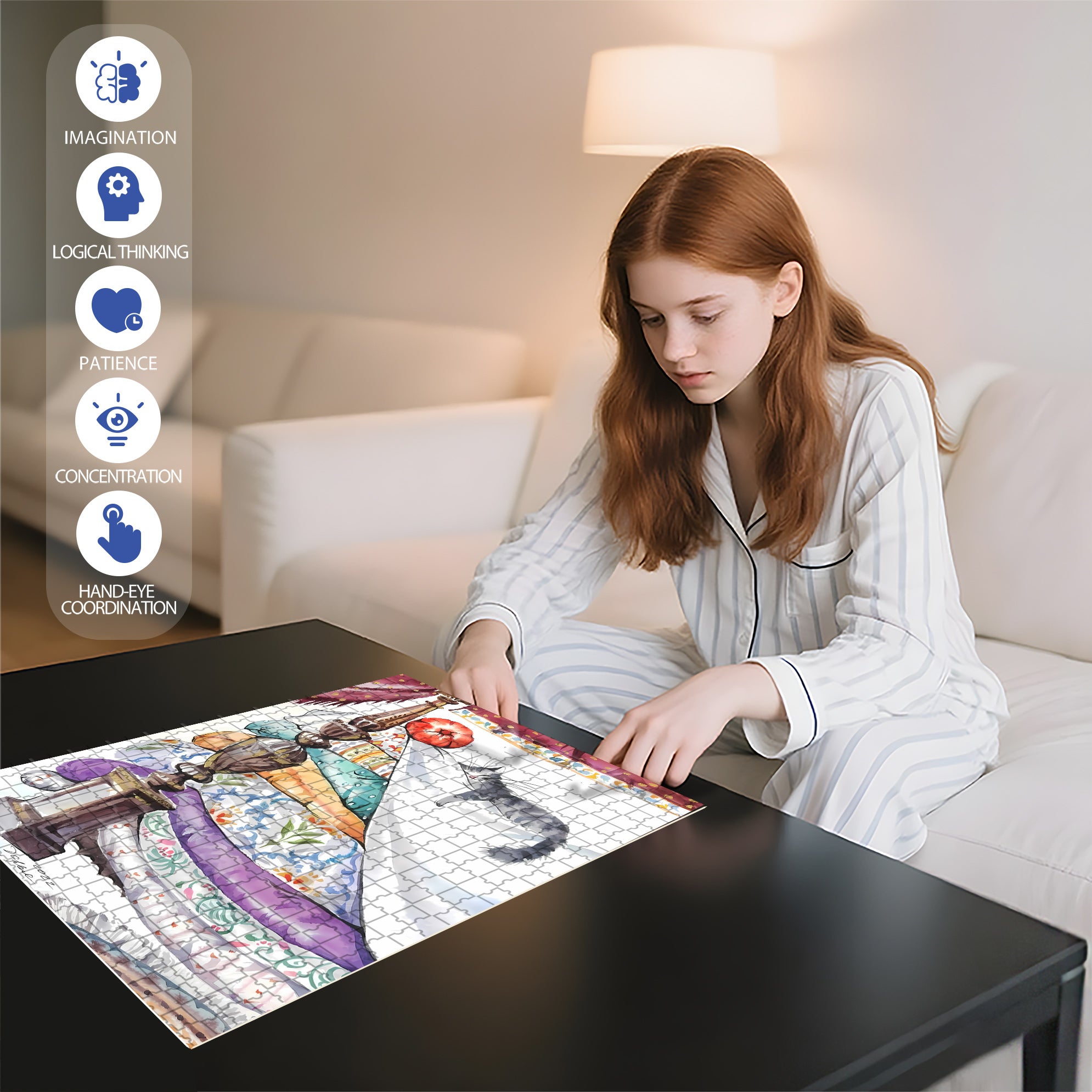 Flower Quilt 500pcs/1000pcs Jigsaw Puzzle, Scratch-Resistant, Interactive Family Game & Brain-Boosting DIY Decor, Perfect for Halloween, Christmas & New Year Gifts, Family Puzzle Game