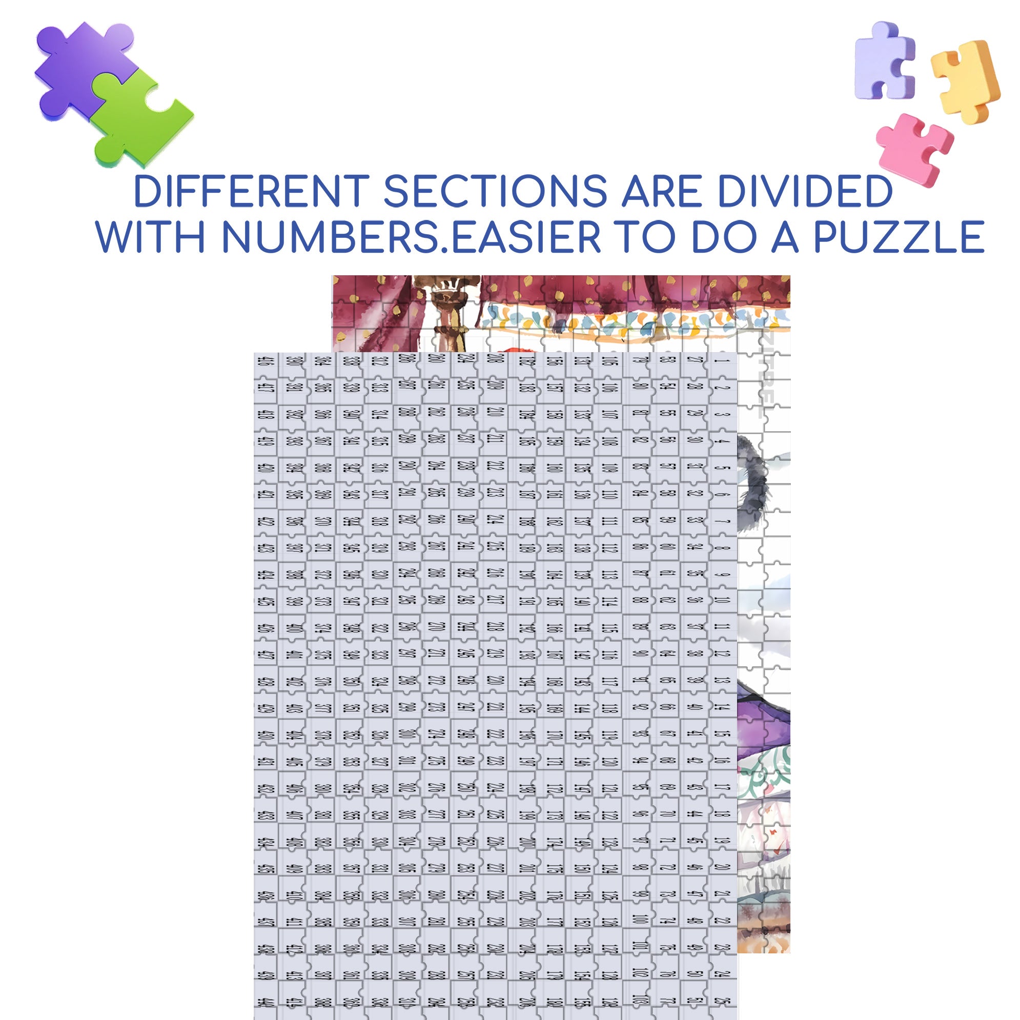 Flower Quilt 500pcs/1000pcs Jigsaw Puzzle, Scratch-Resistant, Interactive Family Game & Brain-Boosting DIY Decor, Perfect for Halloween, Christmas & New Year Gifts, Family Puzzle Game