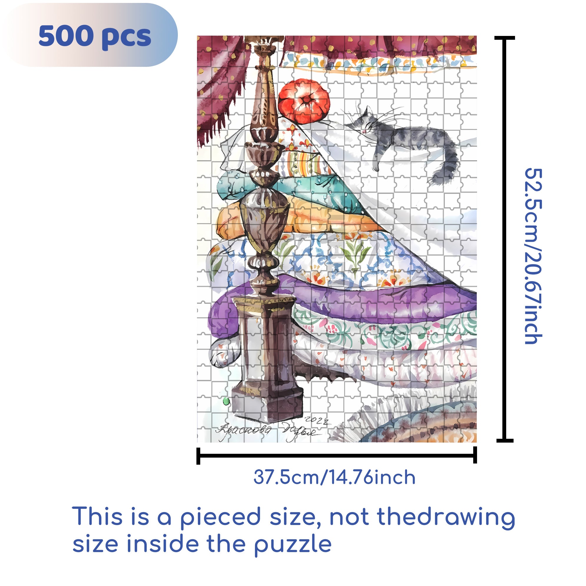 Flower Quilt 500pcs/1000pcs Jigsaw Puzzle, Scratch-Resistant, Interactive Family Game & Brain-Boosting DIY Decor, Perfect for Halloween, Christmas & New Year Gifts, Family Puzzle Game