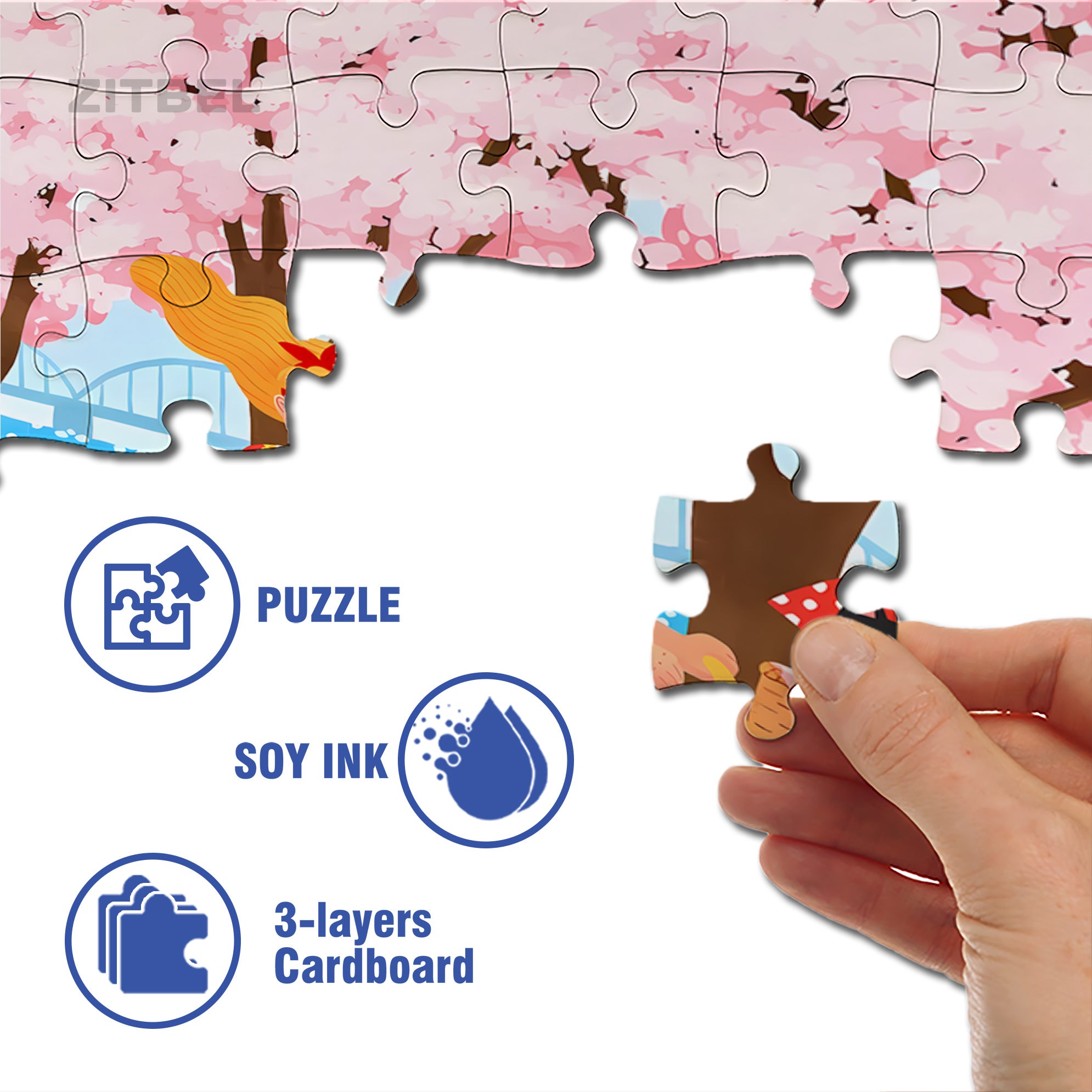 Flowing With Inspiration 500pcs/1000pcs Jigsaw Puzzle, Scratch-Resistant, Interactive Family Game & Brain-Boosting DIY Decor, Perfect for Halloween, Christmas & New Year Gifts, Family Puzzle Game