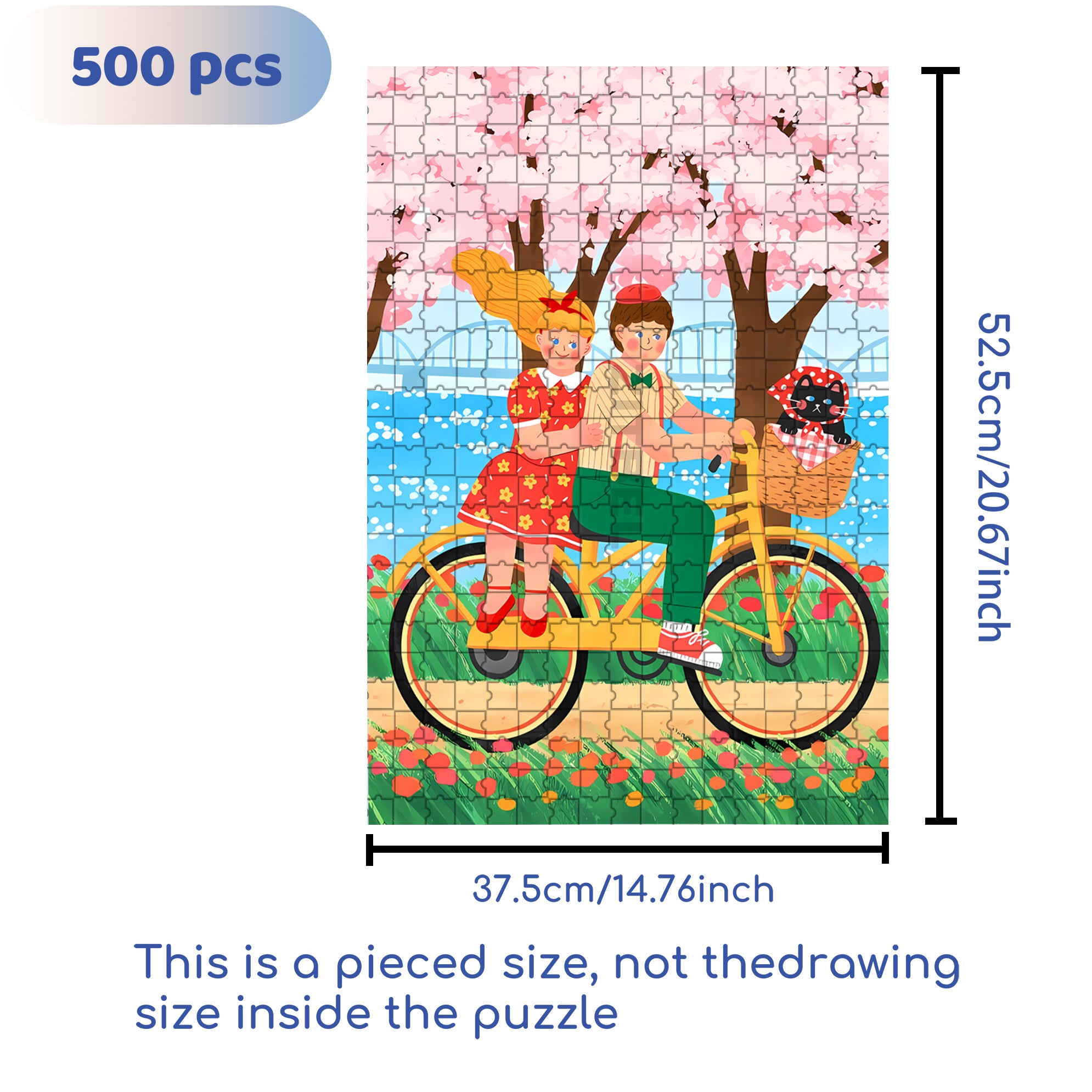 Flowing With Inspiration 500pcs/1000pcs Jigsaw Puzzle, Scratch-Resistant, Interactive Family Game & Brain-Boosting DIY Decor, Perfect for Halloween, Christmas & New Year Gifts, Family Puzzle Game