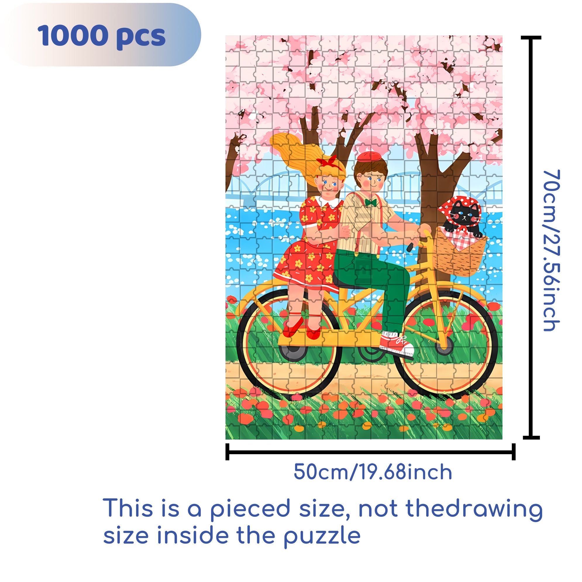Flowing With Inspiration 500pcs/1000pcs Jigsaw Puzzle, Scratch-Resistant, Interactive Family Game & Brain-Boosting DIY Decor, Perfect for Halloween, Christmas & New Year Gifts, Family Puzzle Game