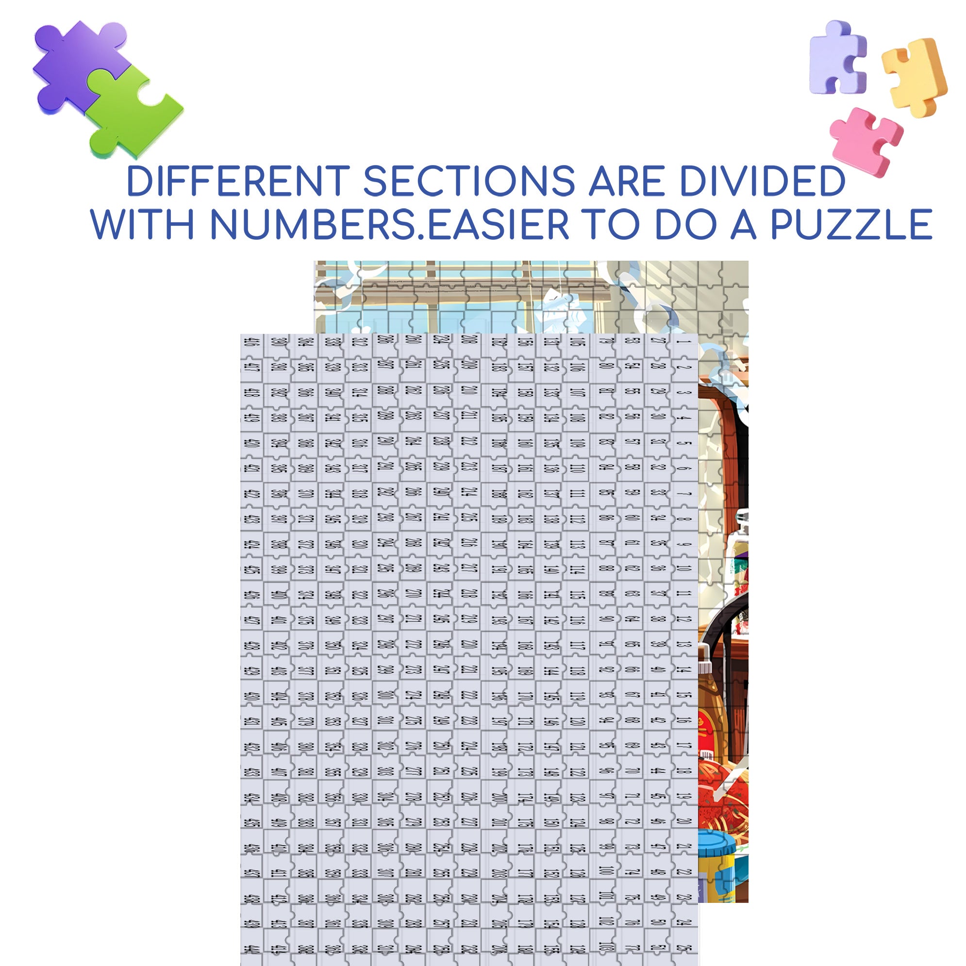 Glut Oneself With Delicacies 500pcs/1000pcs Jigsaw Puzzle, Scratch-Resistant, Interactive Family Game & Brain-Boosting DIY Decor, Perfect for Halloween, Christmas & New Year Gifts, Family Puzzle Game