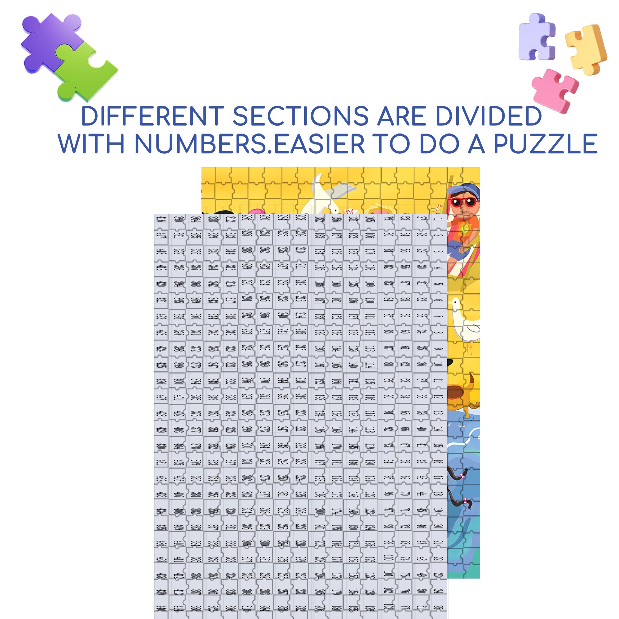 Happy Seaside 500pcs/1000pcs Jigsaw Puzzle, Scratch-Resistant, Interactive Family Game & Brain-Boosting DIY Decor, Perfect for Halloween, Christmas & New Year Gifts, Family Puzzle Game