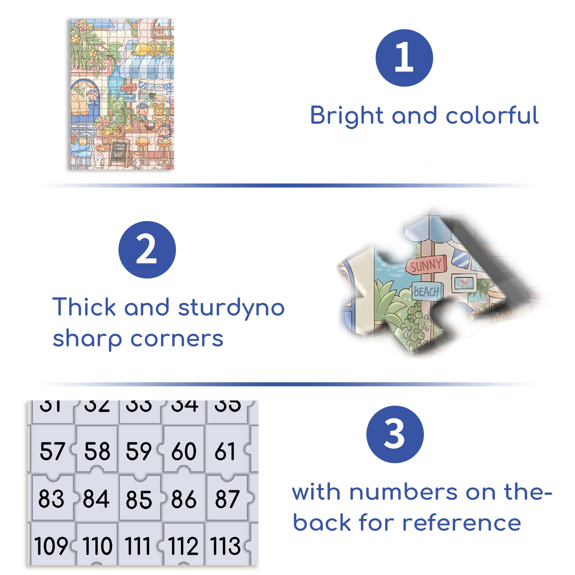 Happy Sunny Beach 500pcs/1000pcs Jigsaw Puzzle, Scratch-Resistant, Interactive Family Game & Brain-Boosting DIY Decor, Perfect for Halloween, Christmas & New Year Gifts, Family Puzzle Game