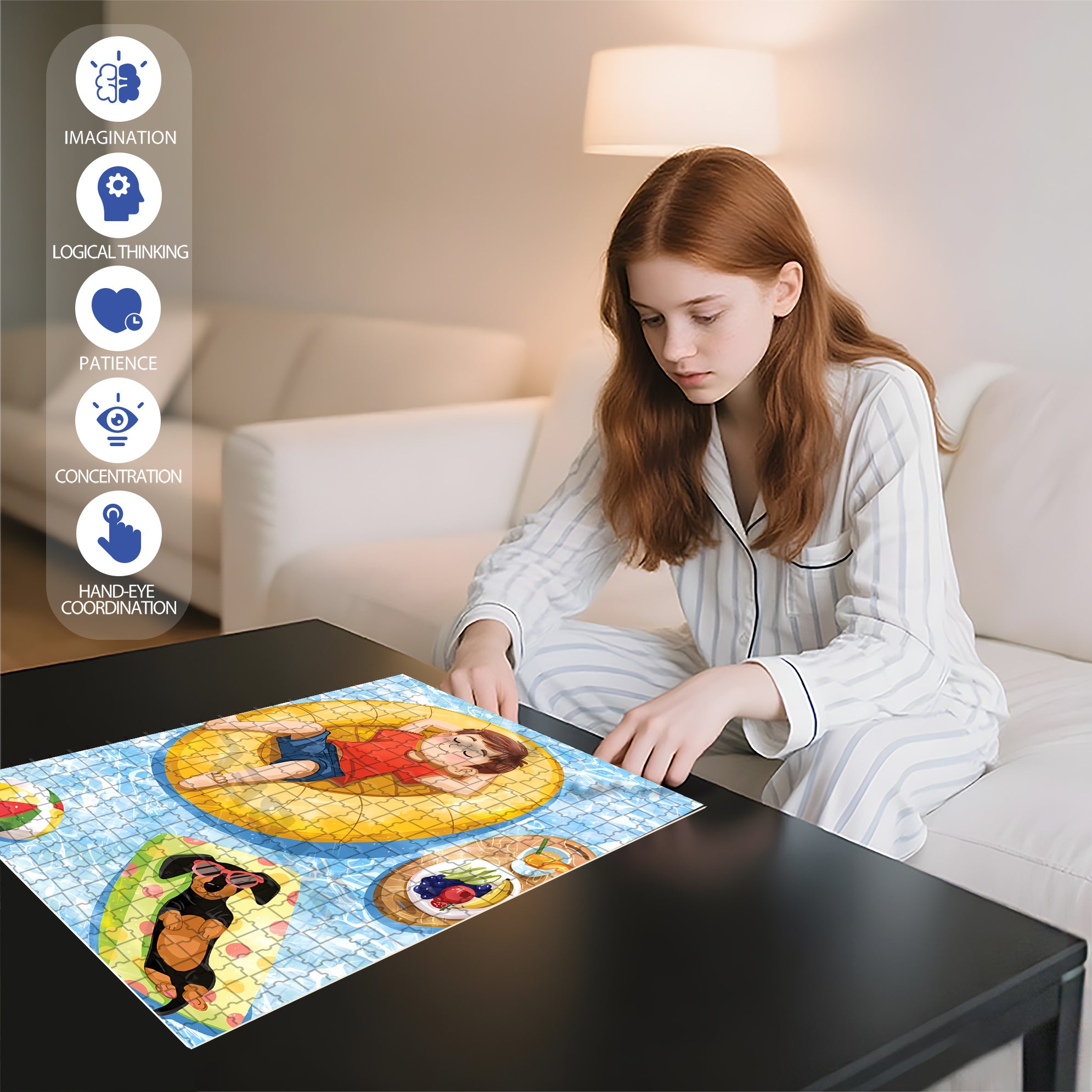 Jimmy's Sunbathing 500pcs/1000pcs Jigsaw Puzzle, Scratch-Resistant, Interactive Family Game & Brain-Boosting DIY Decor, Perfect for Halloween, Christmas & New Year Gifts, Family Puzzle Game