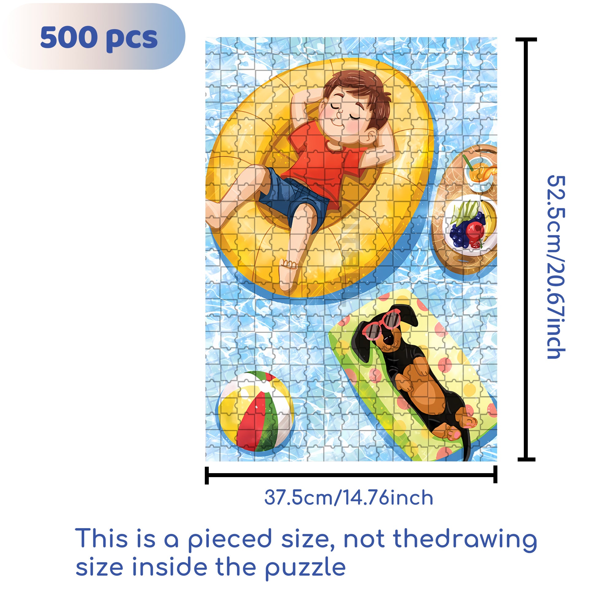 Jimmy's Sunbathing 500pcs/1000pcs Jigsaw Puzzle, Scratch-Resistant, Interactive Family Game & Brain-Boosting DIY Decor, Perfect for Halloween, Christmas & New Year Gifts, Family Puzzle Game