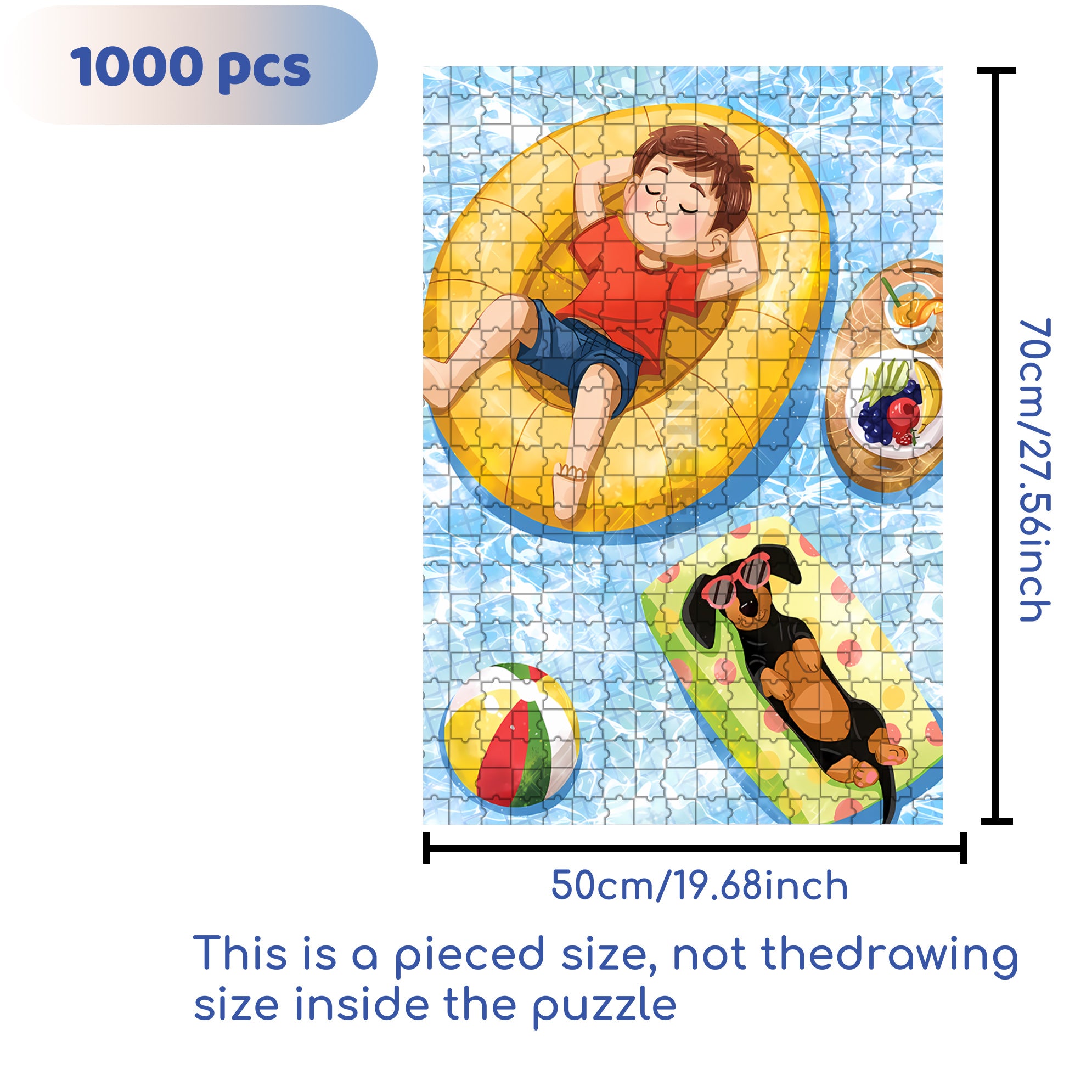 Jimmy's Sunbathing 500pcs/1000pcs Jigsaw Puzzle, Scratch-Resistant, Interactive Family Game & Brain-Boosting DIY Decor, Perfect for Halloween, Christmas & New Year Gifts, Family Puzzle Game