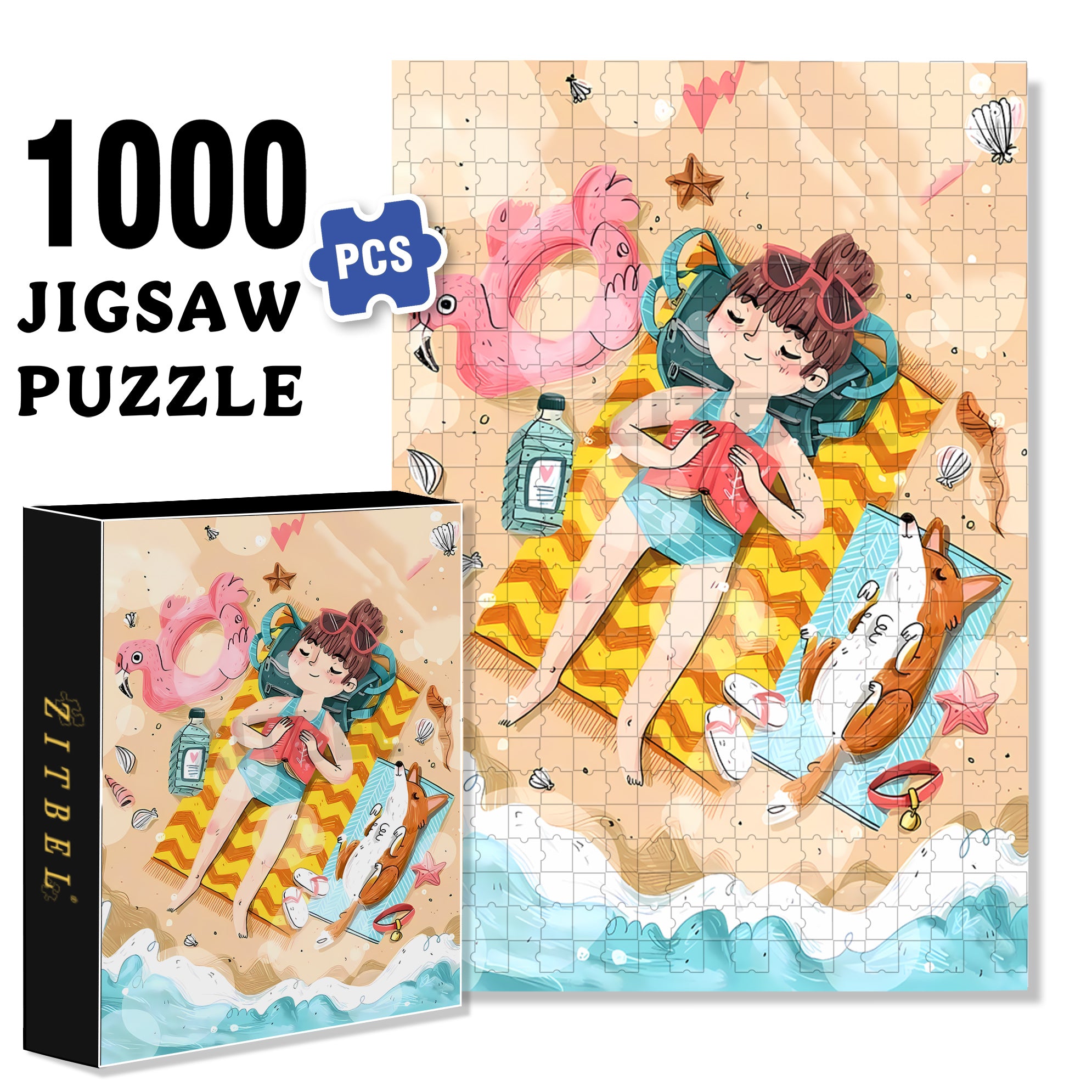 Long Vacation 500pcs/1000pcs Jigsaw Puzzle, Scratch-Resistant, Interactive Family Game & Brain-Boosting DIY Decor, Perfect for Halloween, Christmas & New Year Gifts, Family Puzzle Game