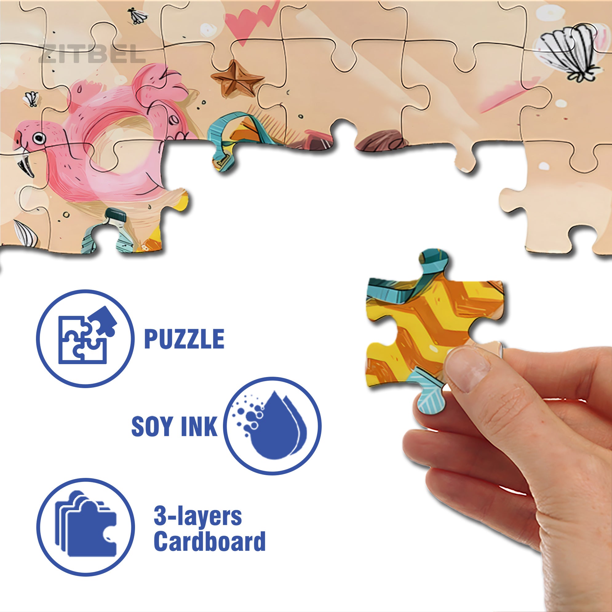 Long Vacation 500pcs/1000pcs Jigsaw Puzzle, Scratch-Resistant, Interactive Family Game & Brain-Boosting DIY Decor, Perfect for Halloween, Christmas & New Year Gifts, Family Puzzle Game