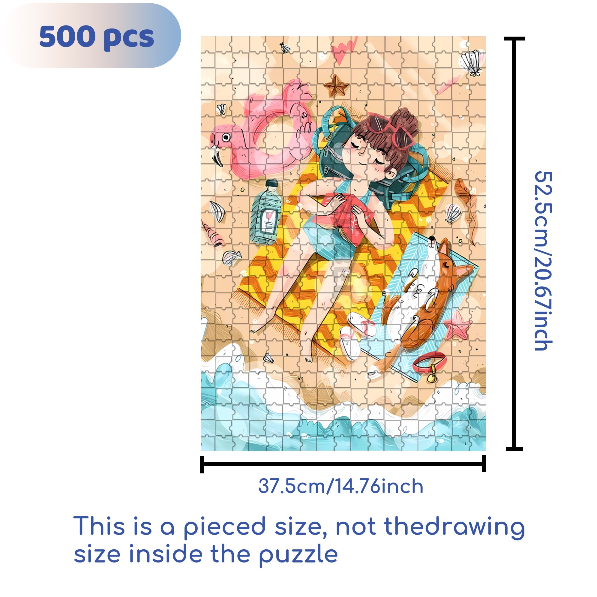Long Vacation 500pcs/1000pcs Jigsaw Puzzle, Scratch-Resistant, Interactive Family Game & Brain-Boosting DIY Decor, Perfect for Halloween, Christmas & New Year Gifts, Family Puzzle Game