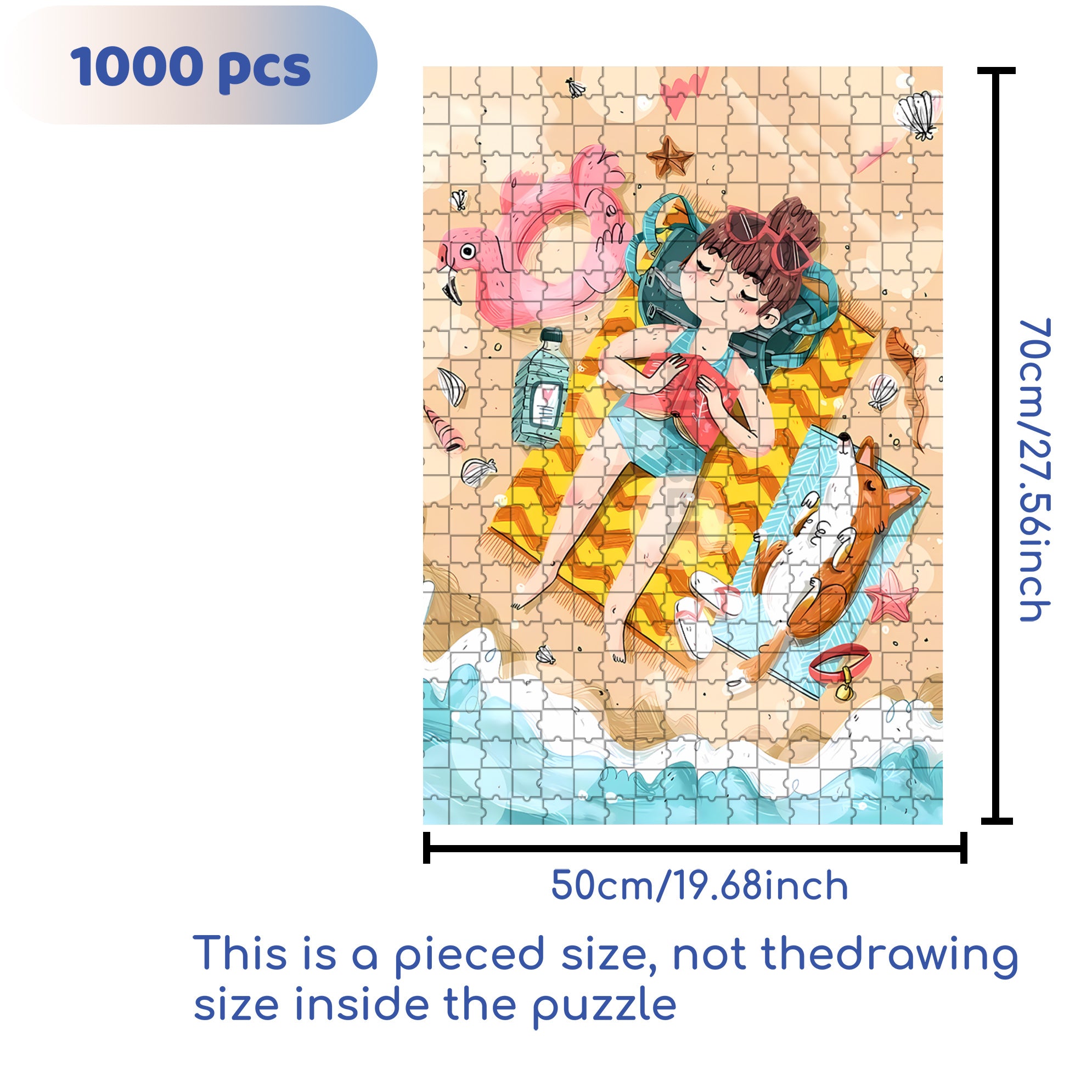 Long Vacation 500pcs/1000pcs Jigsaw Puzzle, Scratch-Resistant, Interactive Family Game & Brain-Boosting DIY Decor, Perfect for Halloween, Christmas & New Year Gifts, Family Puzzle Game