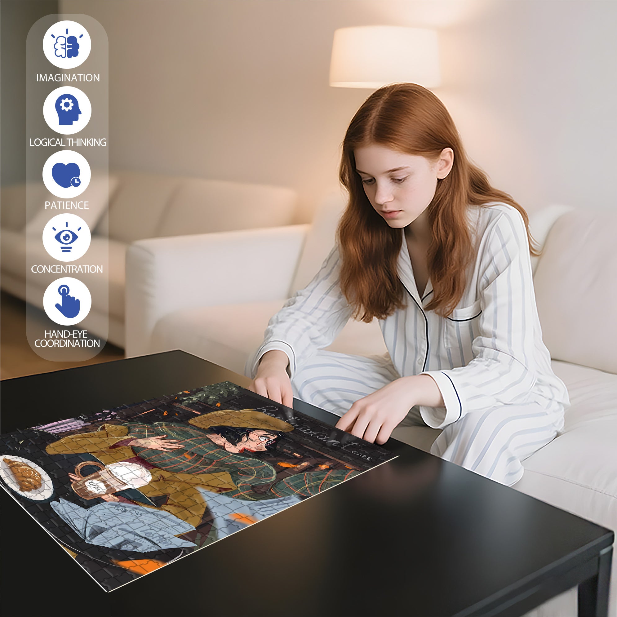 Macchiato 500pcs/1000pcs Jigsaw Puzzle, Scratch-Resistant, Interactive Family Game & Brain-Boosting DIY Decor, Perfect for Halloween, Christmas & New Year Gifts, Family Puzzle Game