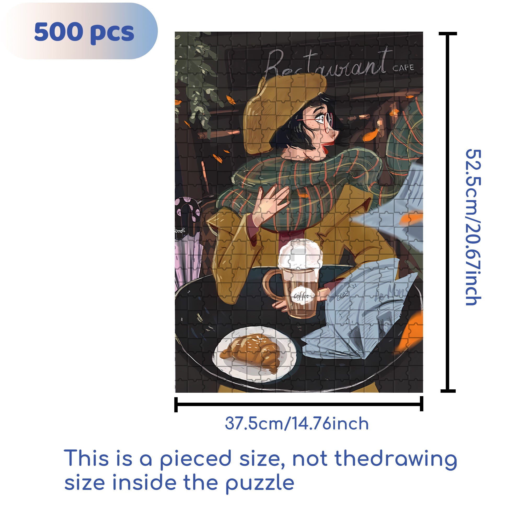 Macchiato 500pcs/1000pcs Jigsaw Puzzle, Scratch-Resistant, Interactive Family Game & Brain-Boosting DIY Decor, Perfect for Halloween, Christmas & New Year Gifts, Family Puzzle Game