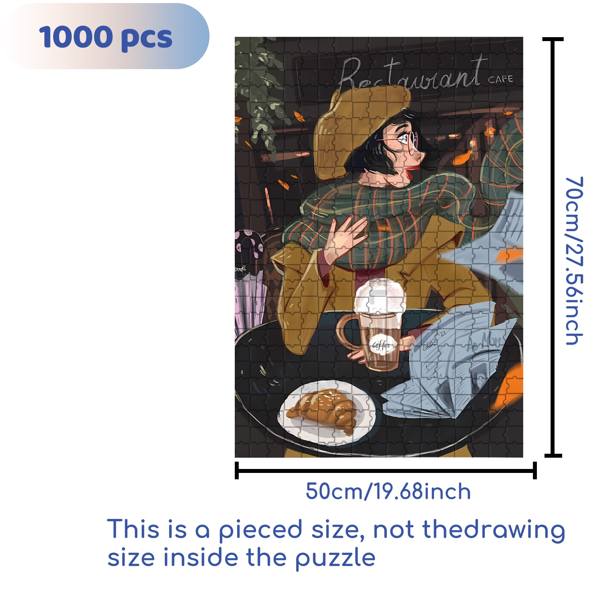 Macchiato 500pcs/1000pcs Jigsaw Puzzle, Scratch-Resistant, Interactive Family Game & Brain-Boosting DIY Decor, Perfect for Halloween, Christmas & New Year Gifts, Family Puzzle Game