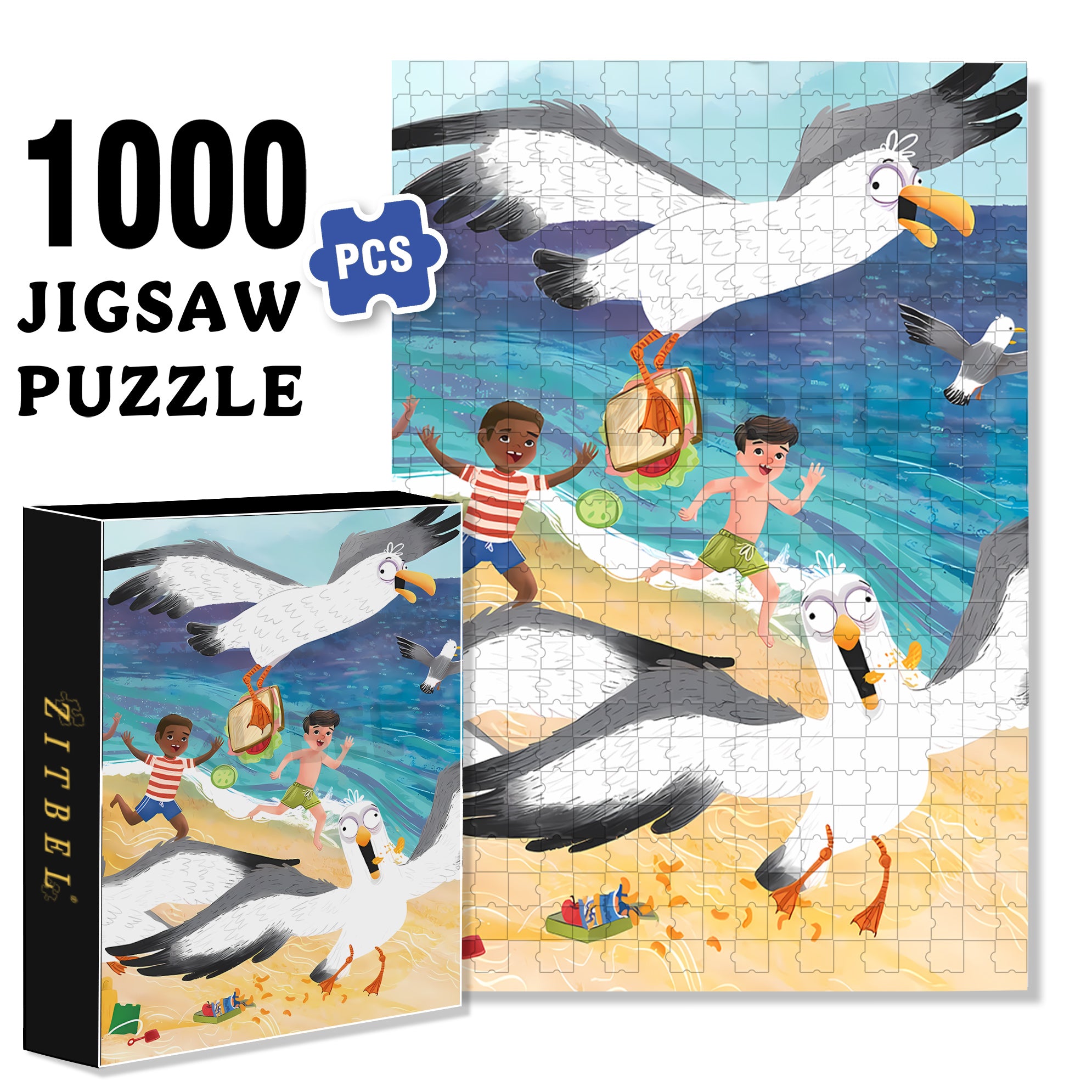 My Sandwich 500pcs/1000pcs Jigsaw Puzzle, Scratch-Resistant, Interactive Family Game & Brain-Boosting DIY Decor, Perfect for Halloween, Christmas & New Year Gifts, Family Puzzle Game