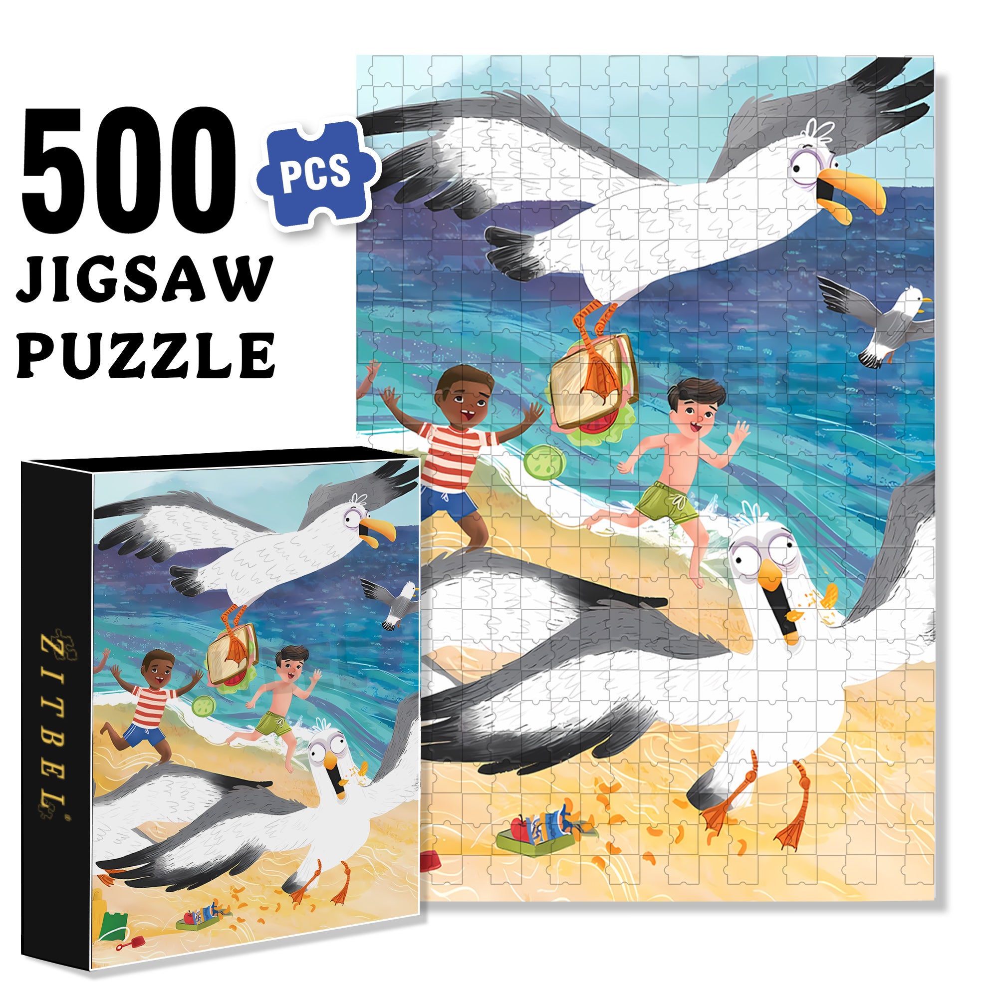 My Sandwich 500pcs/1000pcs Jigsaw Puzzle, Scratch-Resistant, Interactive Family Game & Brain-Boosting DIY Decor, Perfect for Halloween, Christmas & New Year Gifts, Family Puzzle Game