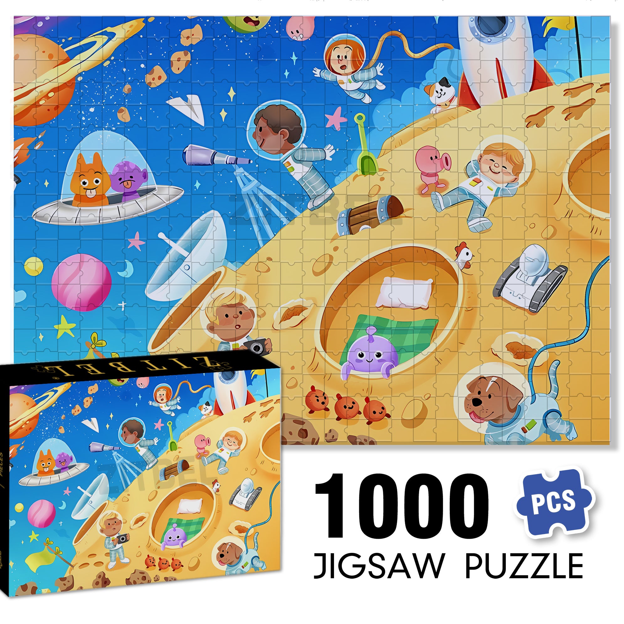 Naughty Monster 500pcs/1000pcs Jigsaw Puzzle, Scratch-Resistant, Interactive Family Game & Brain-Boosting DIY Decor, Perfect for Halloween, Christmas & New Year Gifts, Family Puzzle Game