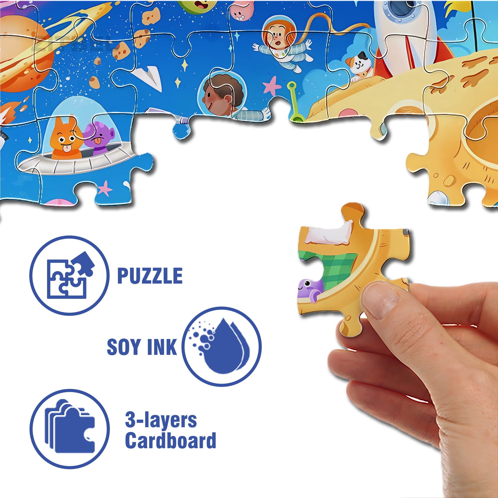 Naughty Monster 500pcs/1000pcs Jigsaw Puzzle, Scratch-Resistant, Interactive Family Game & Brain-Boosting DIY Decor, Perfect for Halloween, Christmas & New Year Gifts, Family Puzzle Game