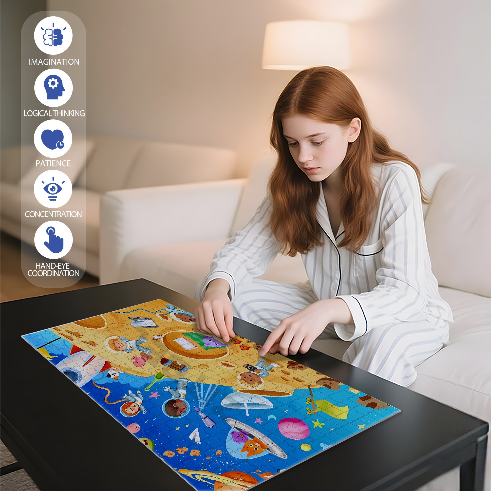 Naughty Monster 500pcs/1000pcs Jigsaw Puzzle, Scratch-Resistant, Interactive Family Game & Brain-Boosting DIY Decor, Perfect for Halloween, Christmas & New Year Gifts, Family Puzzle Game