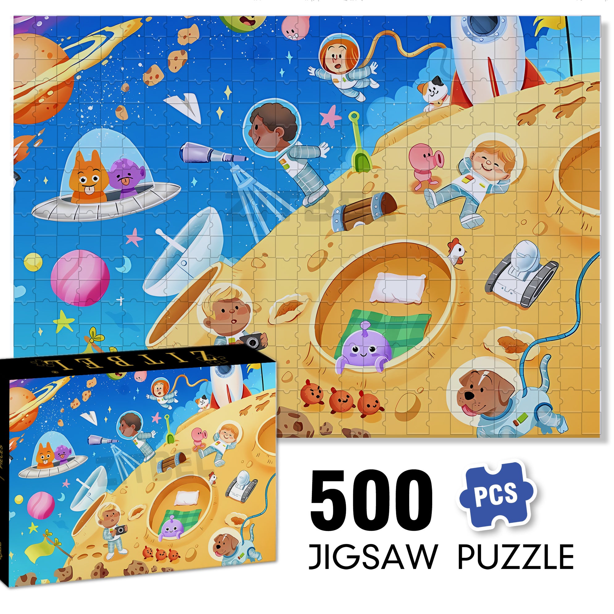 Naughty Monster 500pcs/1000pcs Jigsaw Puzzle, Scratch-Resistant, Interactive Family Game & Brain-Boosting DIY Decor, Perfect for Halloween, Christmas & New Year Gifts, Family Puzzle Game